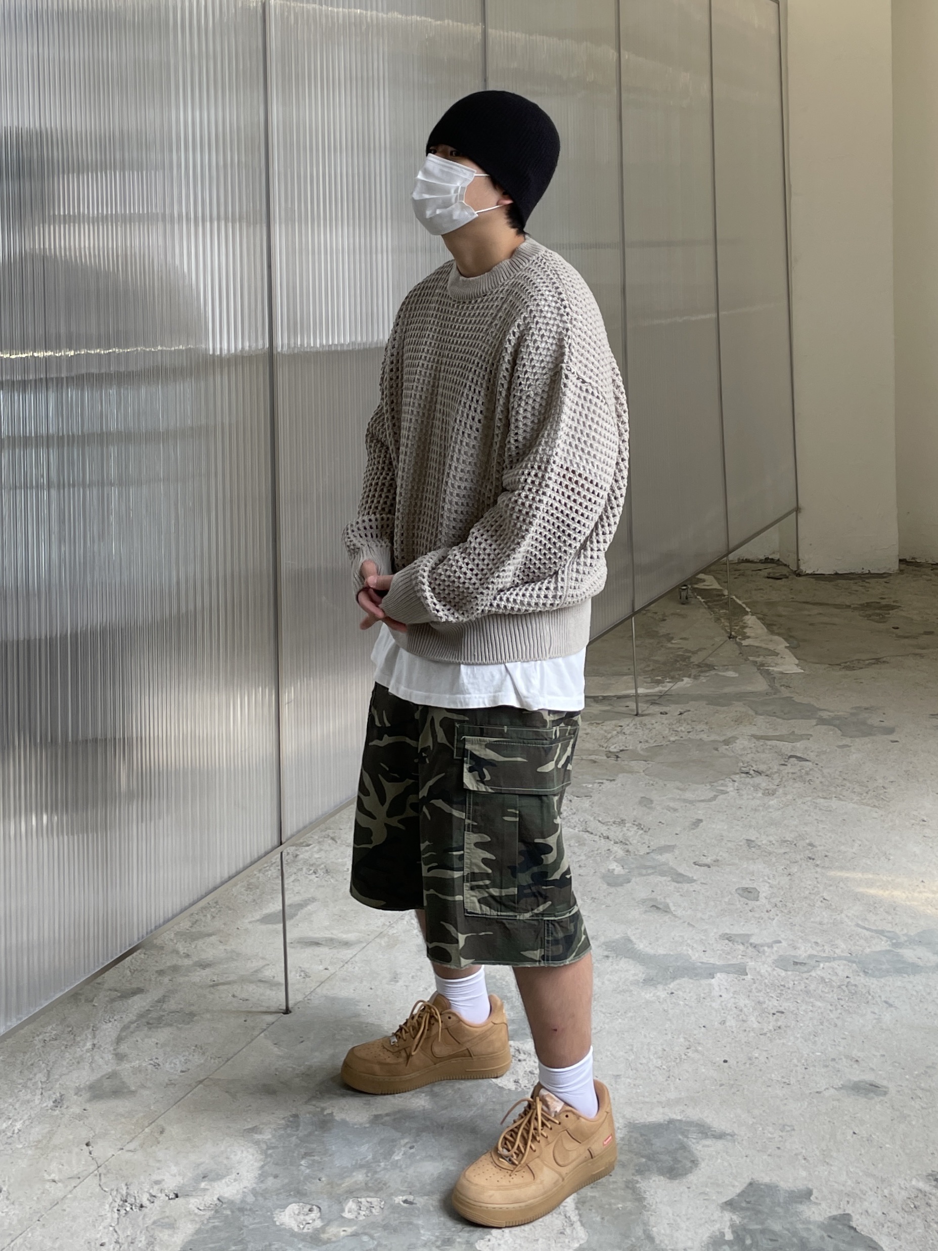 Nike x Supreme Air Force 1 Low Flax 착용 스타일 - 1