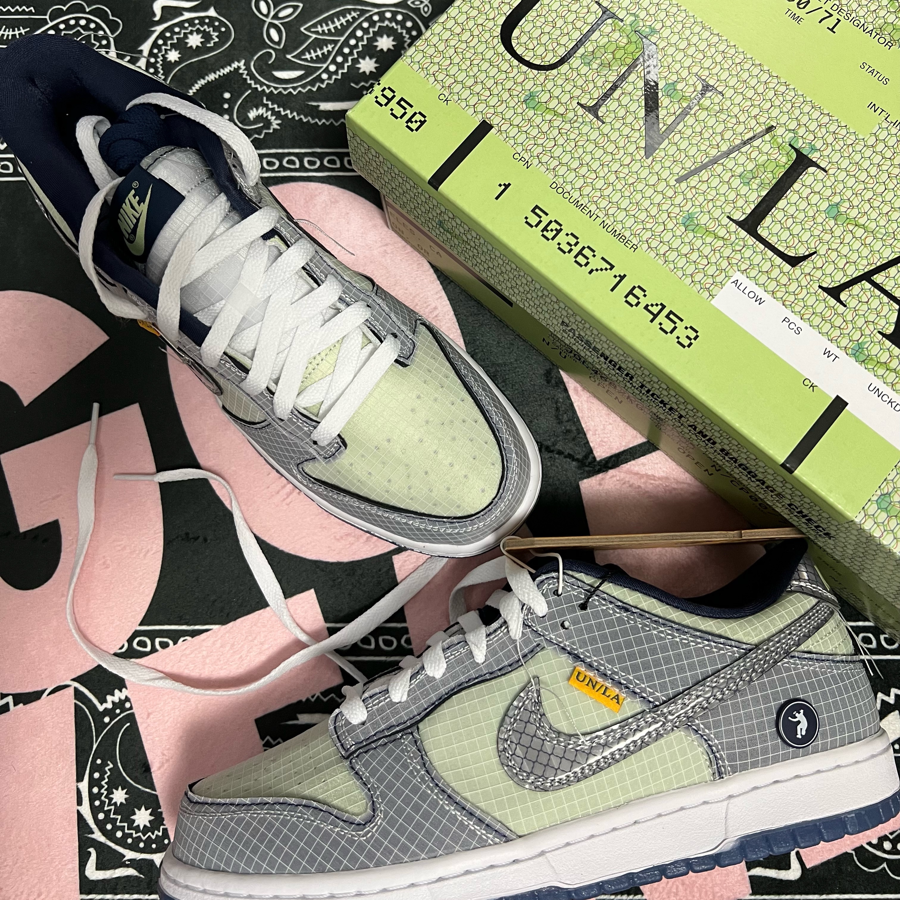 Nike x Union Dunk Low Passport Pack Pistachio 착용 스타일