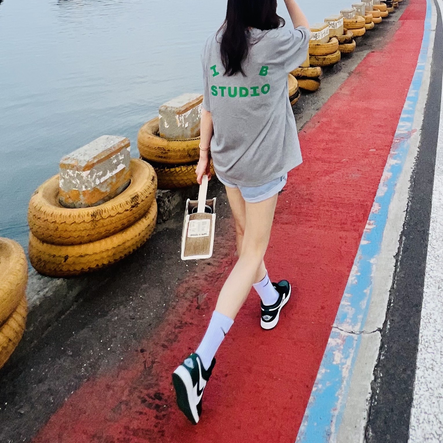 Jordan 1 Low Green Toe, (GS) Jordan 1 Low Green Toe 착용 스타일 - 2