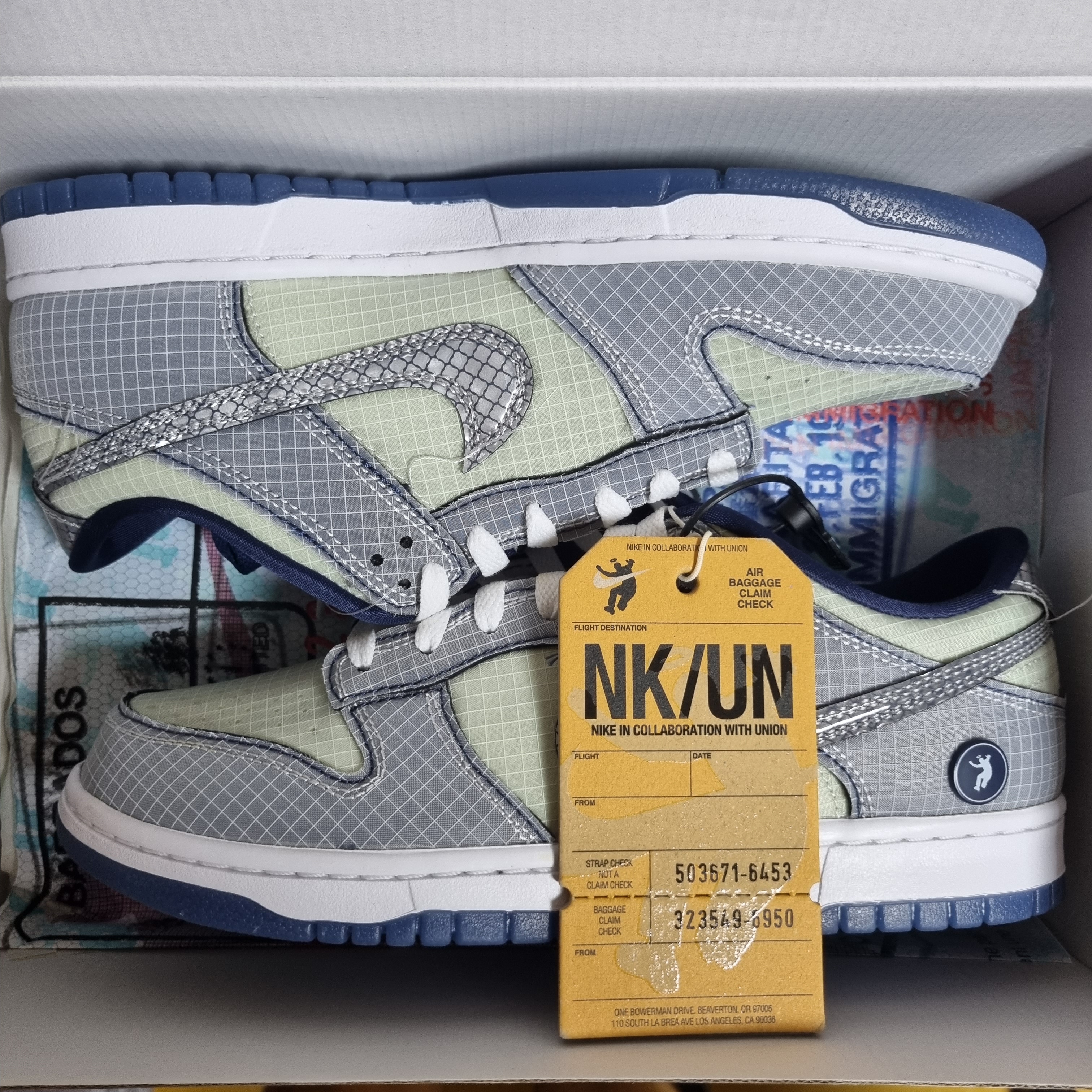 Nike x Union Dunk Low Passport Pack Pistachio 착용 스타일
