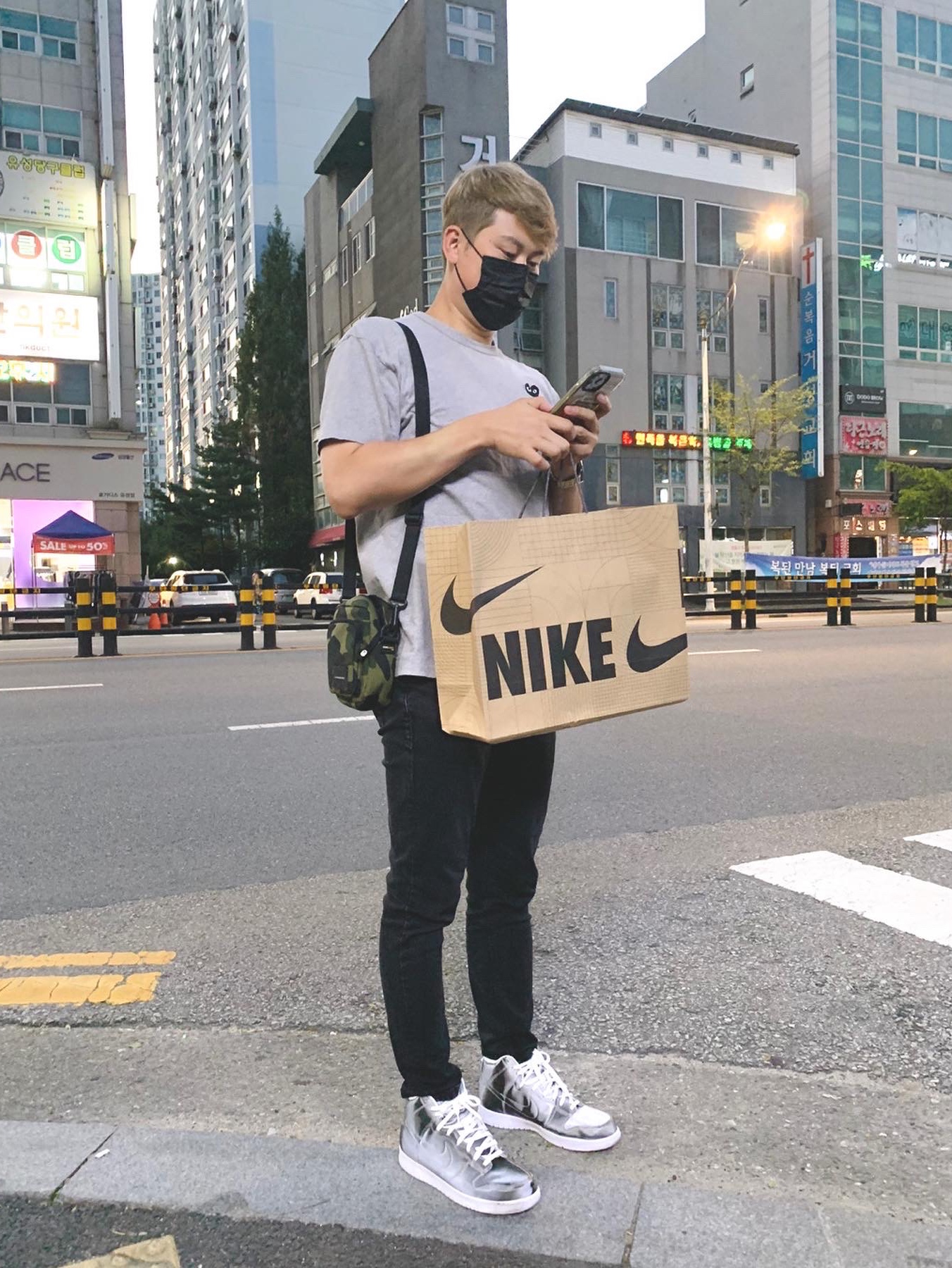 Nike x Clot Dunk High Flux 착용 스타일