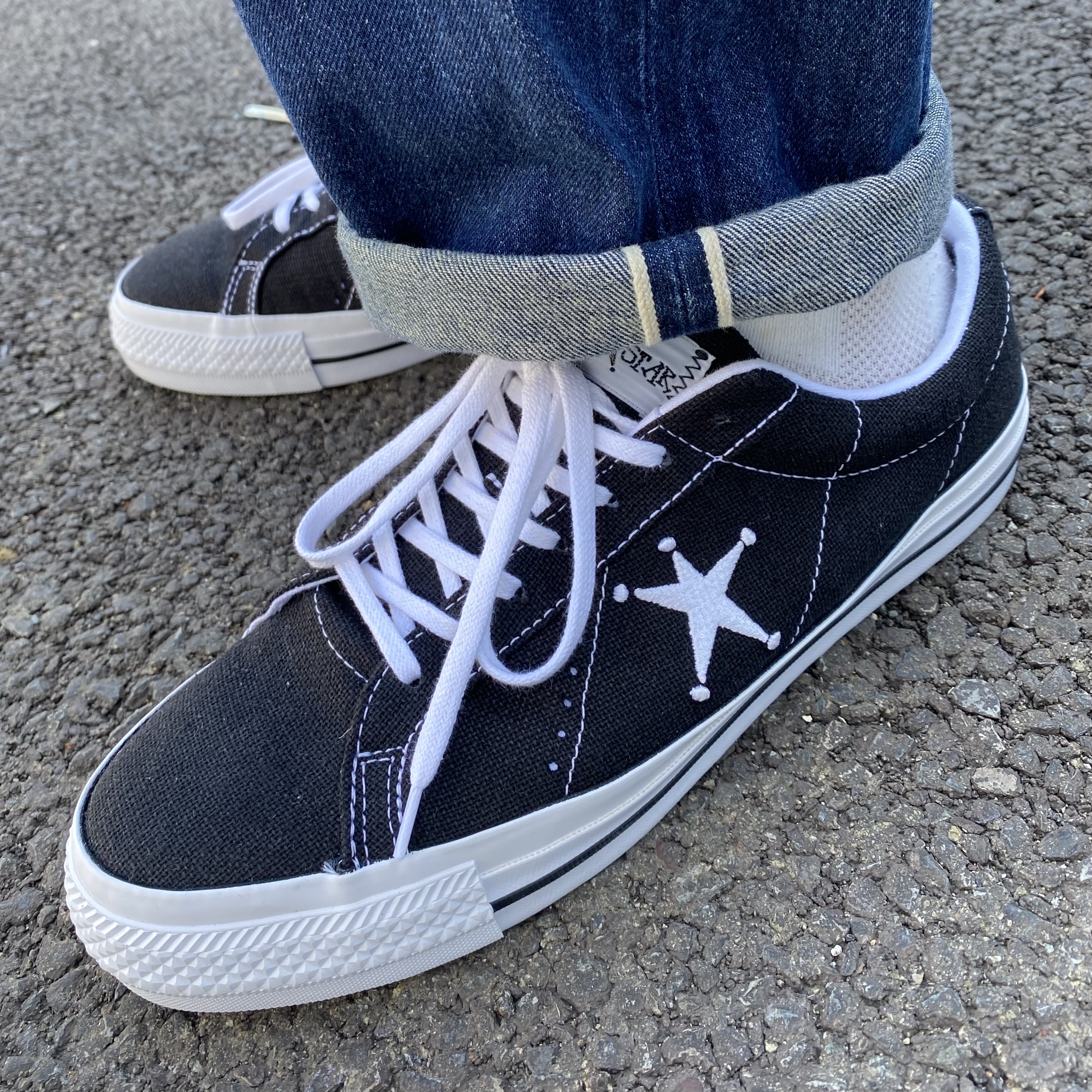Converse x Stussy One Star Ox Black 착용 스타일