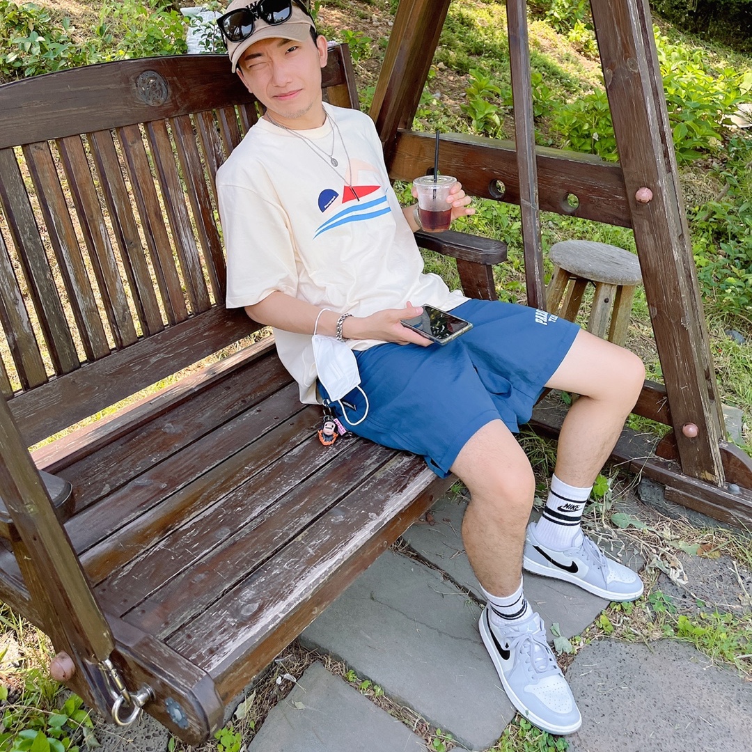 Wooyoungmi Black Logo Nylon Ball Cap Beige - 22SS, Jordan 1 Low Golf Wolf Grey 착용 스타일