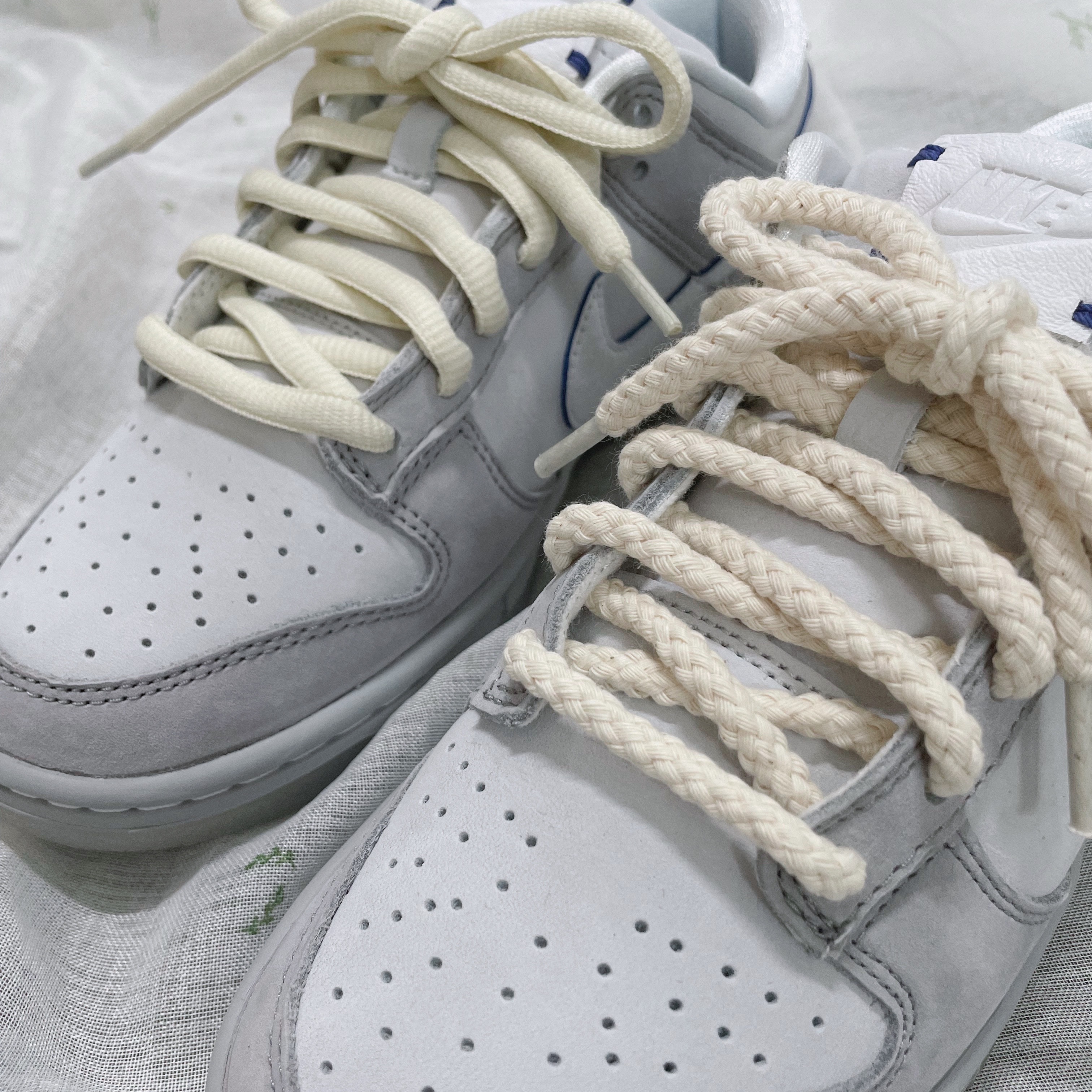 Nike Dunk Low Wolf Grey and Pure Platinum, (GS) Nike Dunk Low Wolf Grey 착용 스타일 - 2