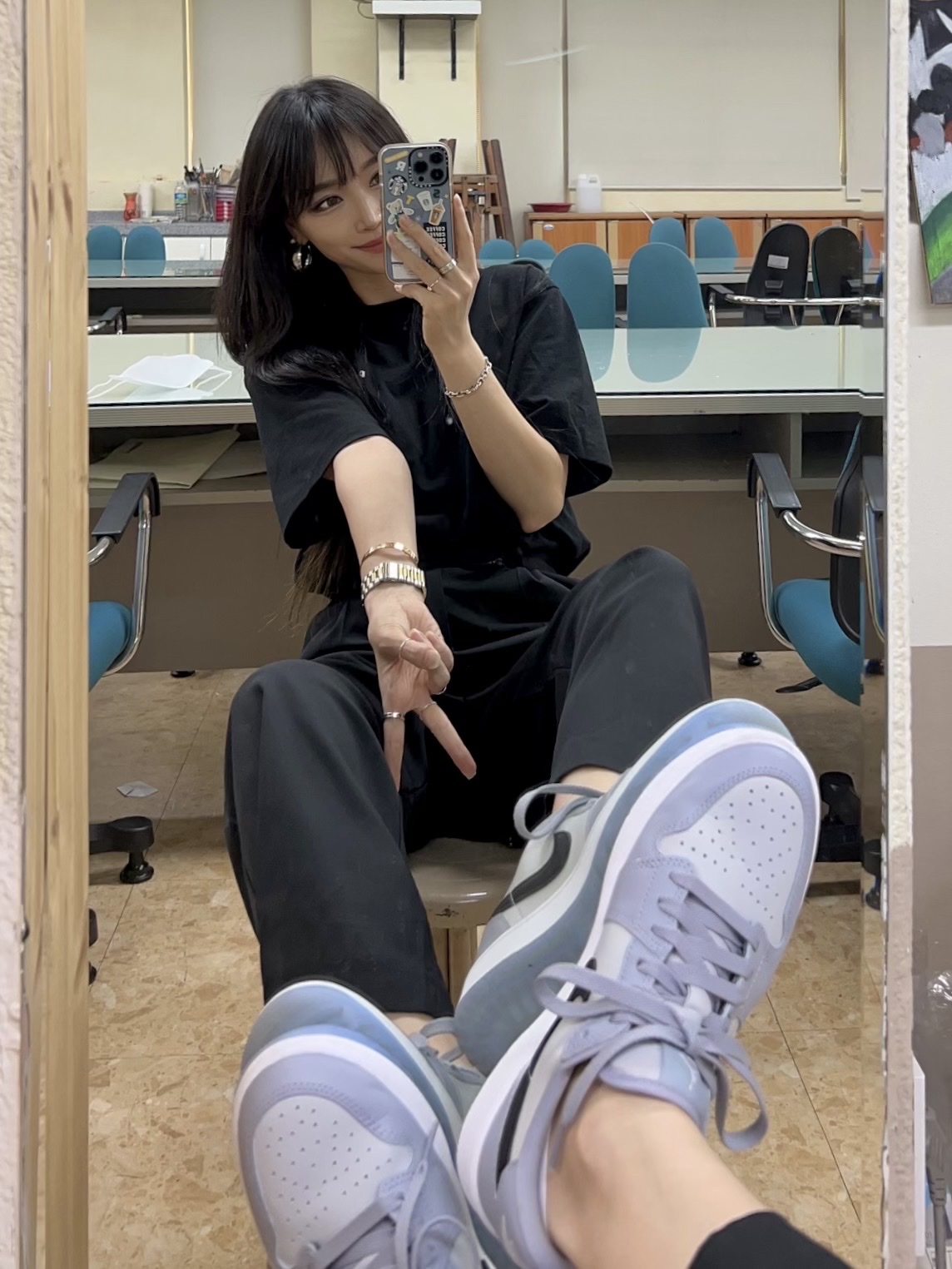 Jordan 1 Low Golf Wolf Grey, Gucci Interlocking G Bracelet Silver 착용 스타일 - 2