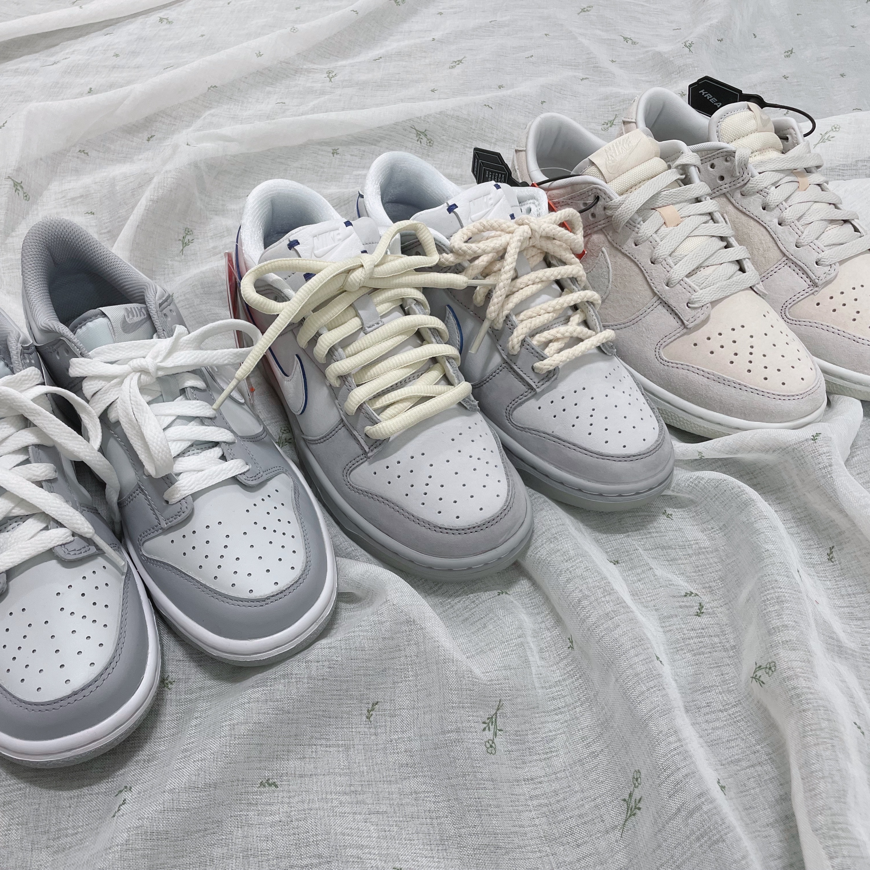 Nike Dunk Low Wolf Grey and Pure Platinum, (GS) Nike Dunk Low Wolf Grey 착용 스타일 - 5