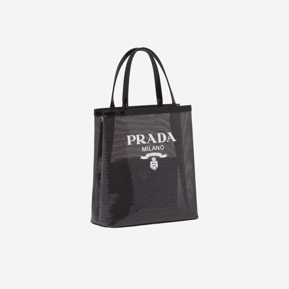 Prada Small Sequined Mesh Tote Bag Black 상세 이미지 2