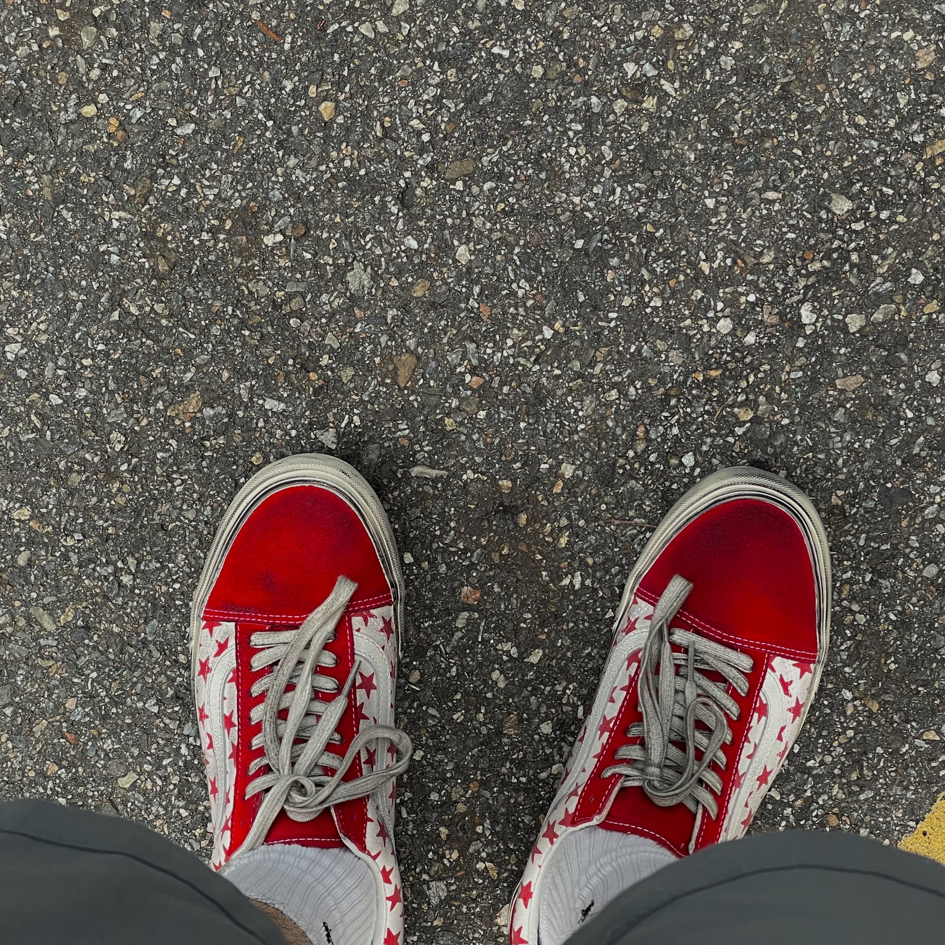 Vans Vault x Bianca Chandon Old Skool LX Stressed Red White 착용 스타일