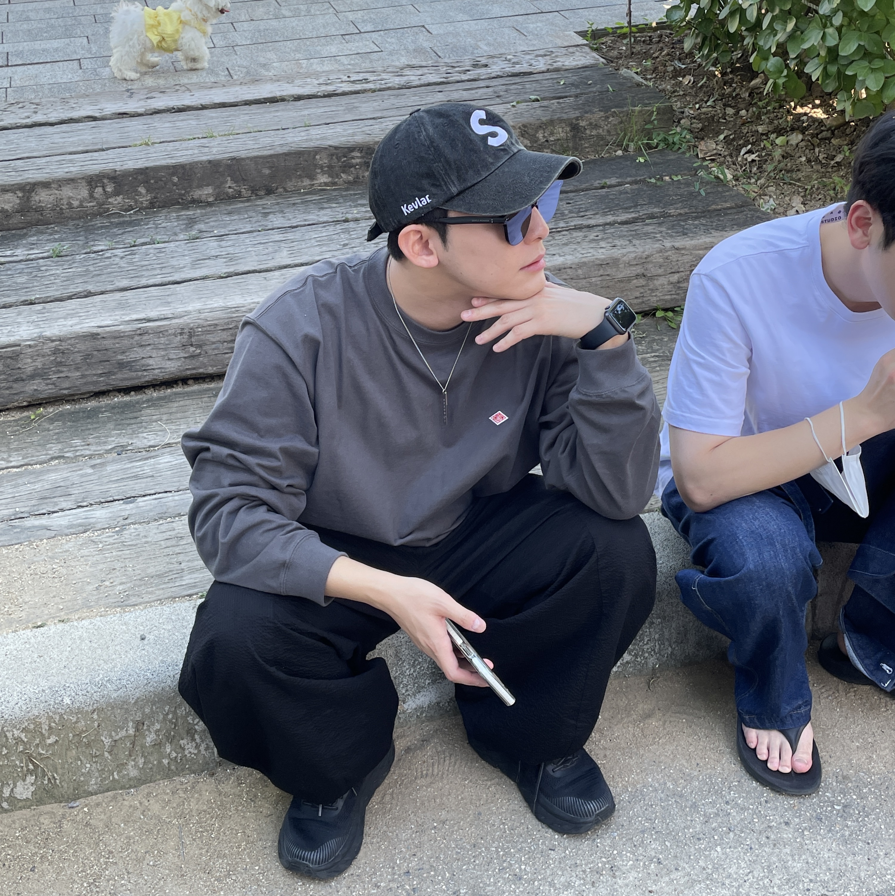 Supreme Kevlar Denim S Logo 6-Panel Black - 22SS 착용 스타일