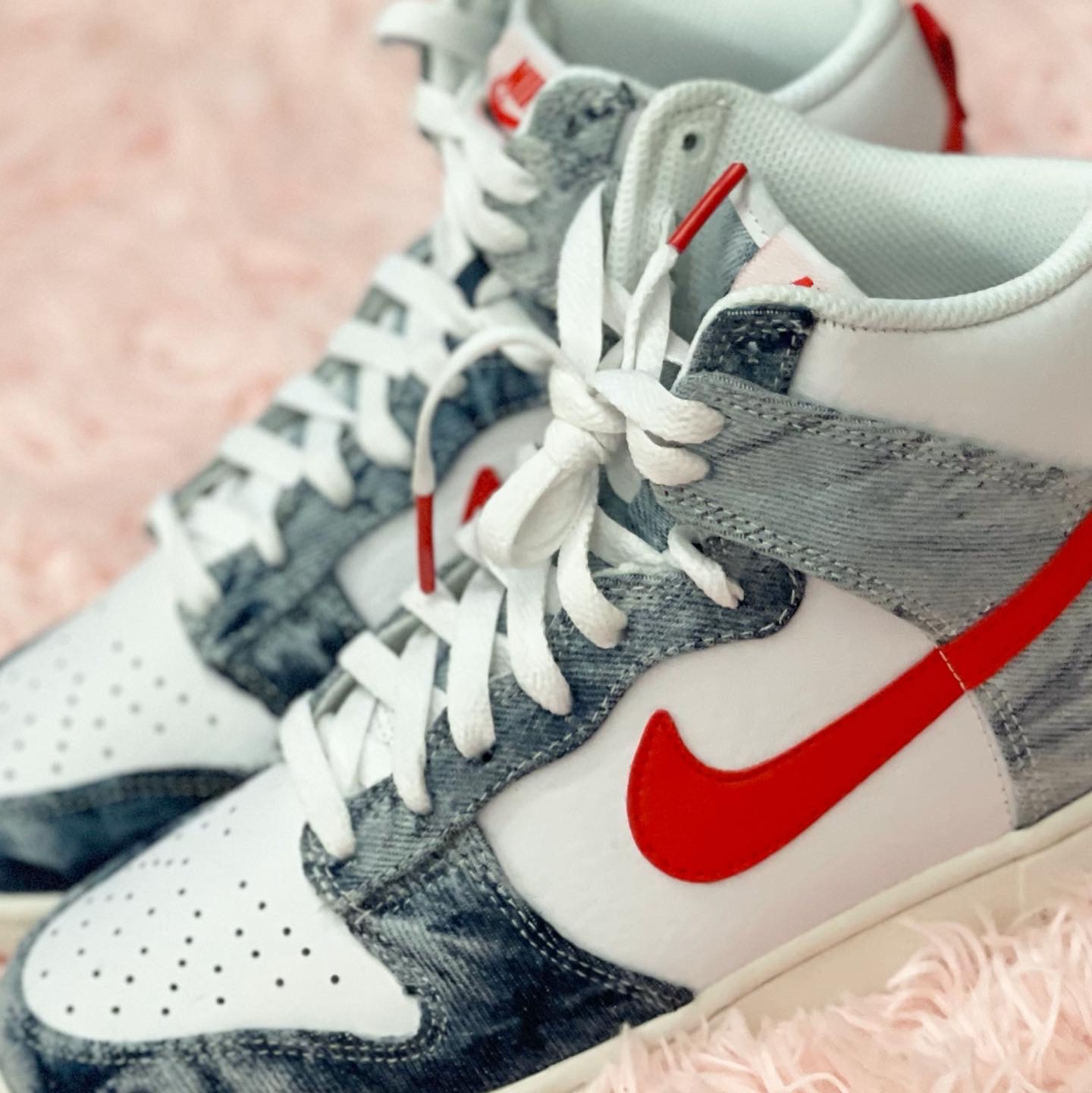 (W) Nike Dunk High Washed Denim 착용 스타일 - 2