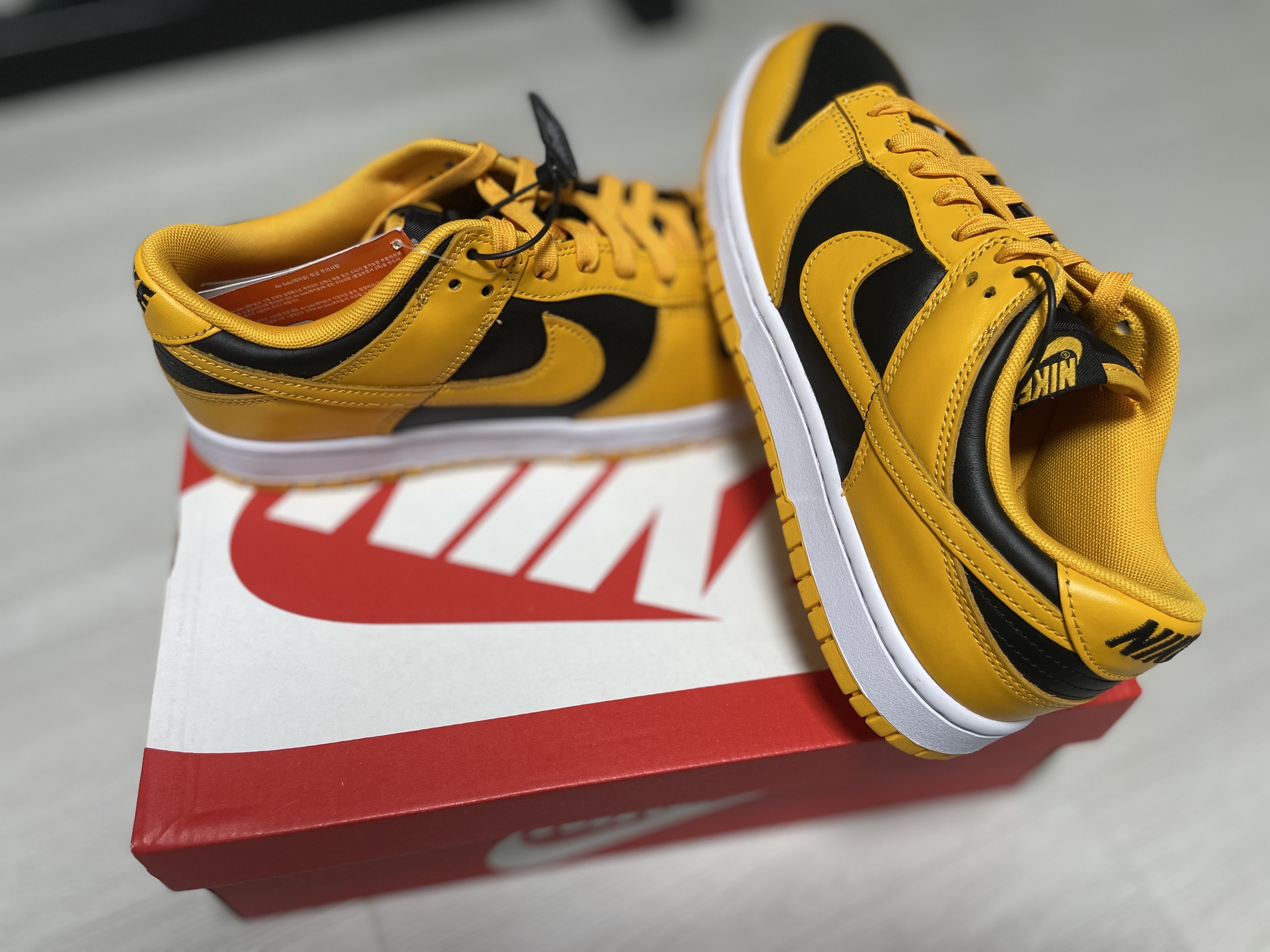Nike Dunk Low Retro Championship Goldenrod 착용 스타일