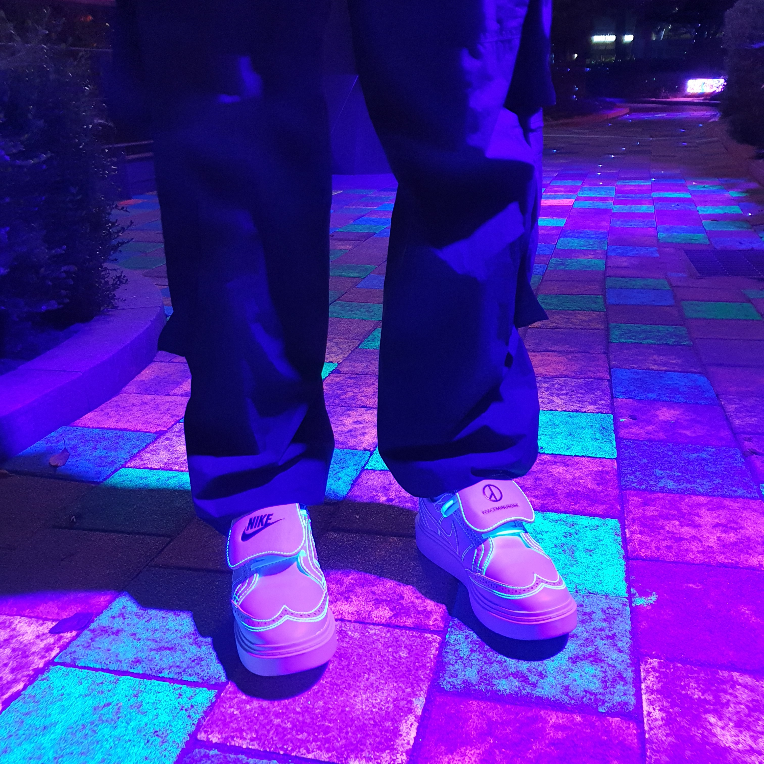 Nike x Peaceminusone Kwondo1 White 착용 스타일 - 2