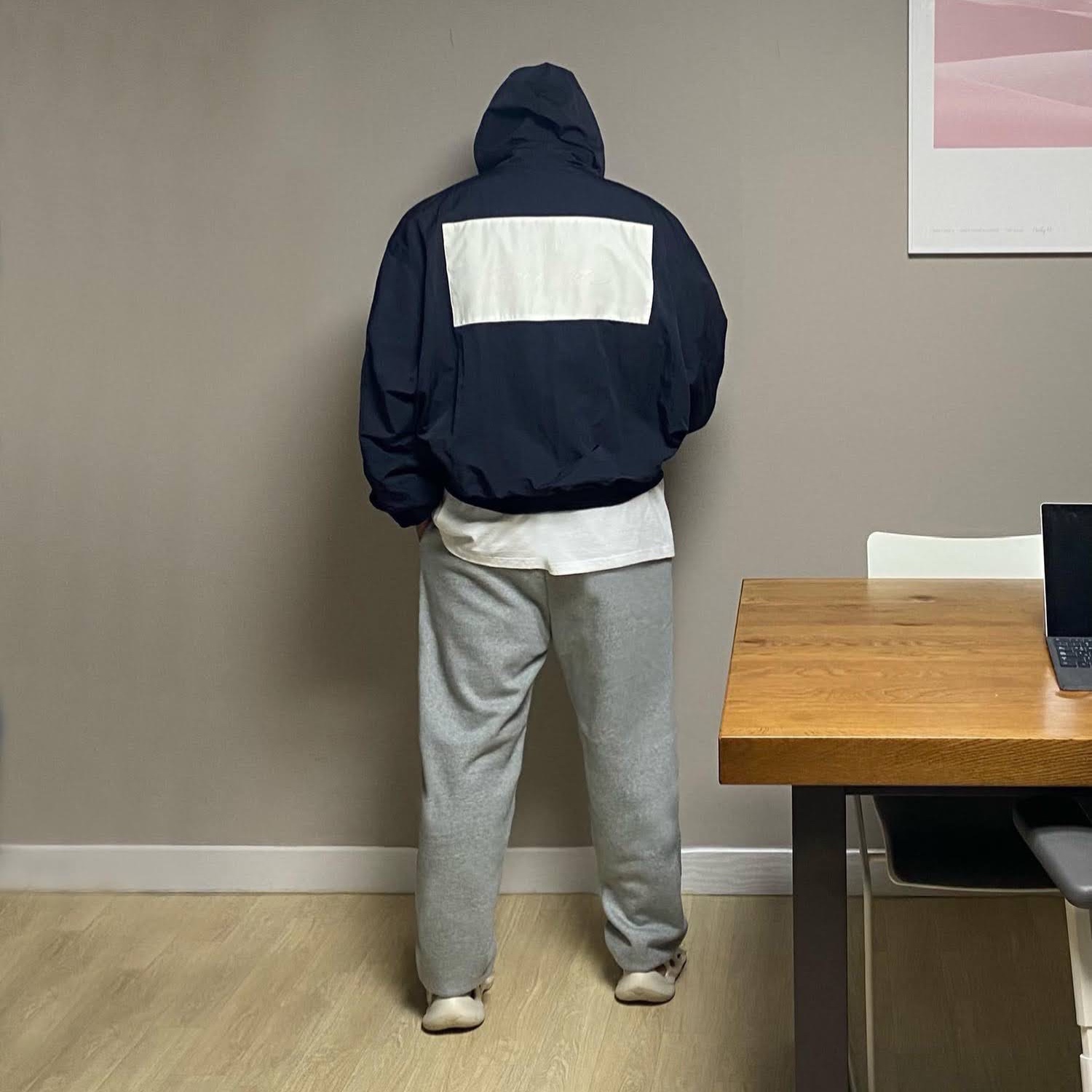 Nike x Fear of God Bomber Hooded Jacket Black, Nike x Stussy NRG RA Fleece Pants Dark Grey Heather (DJ9490-063) 착용 스타일