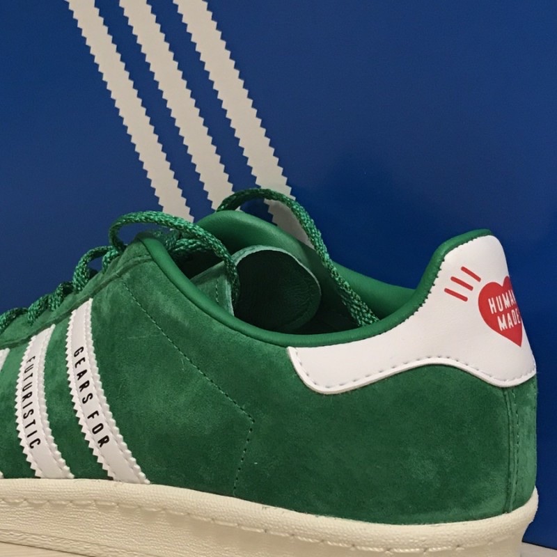 Adidas x Human Made Campus Green 착용 스타일