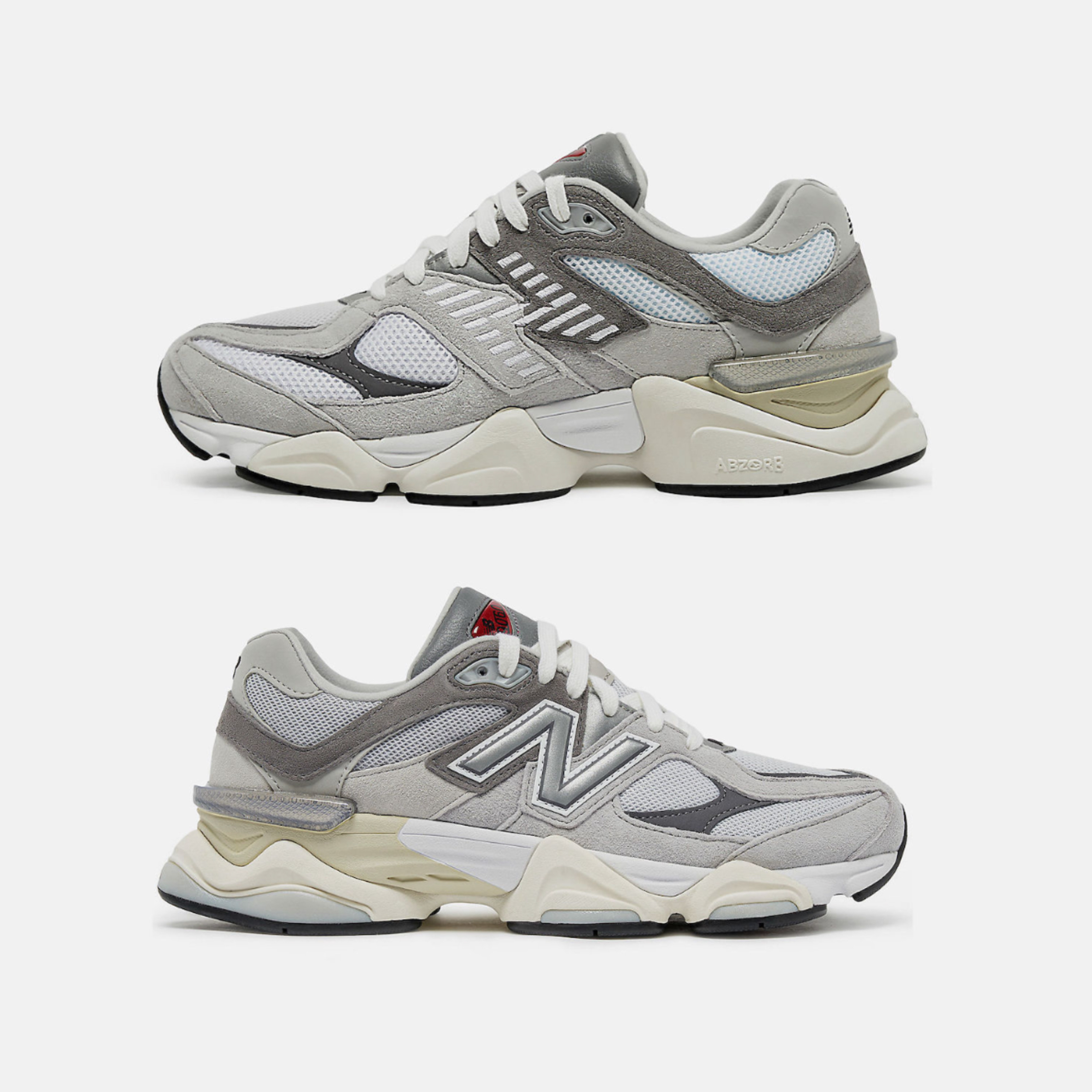 New Balance 9060 Rain Cloud Castlerock 착용 스타일 - 3