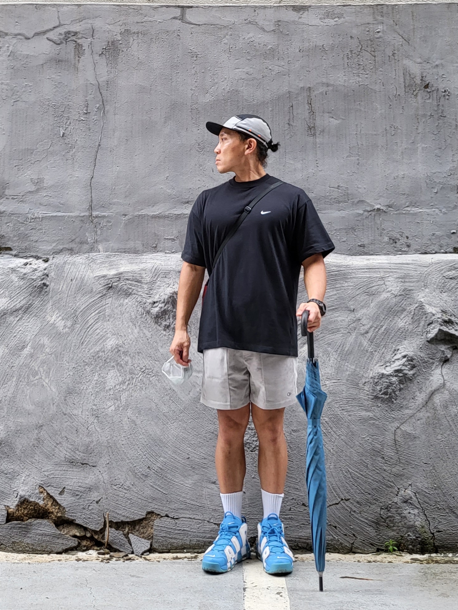 Nike NRG AW84 Cap ISPA QS Moon Particle, Nike NRG Solo Swoosh T-Shirt Black - Asia 착용 스타일 - 1