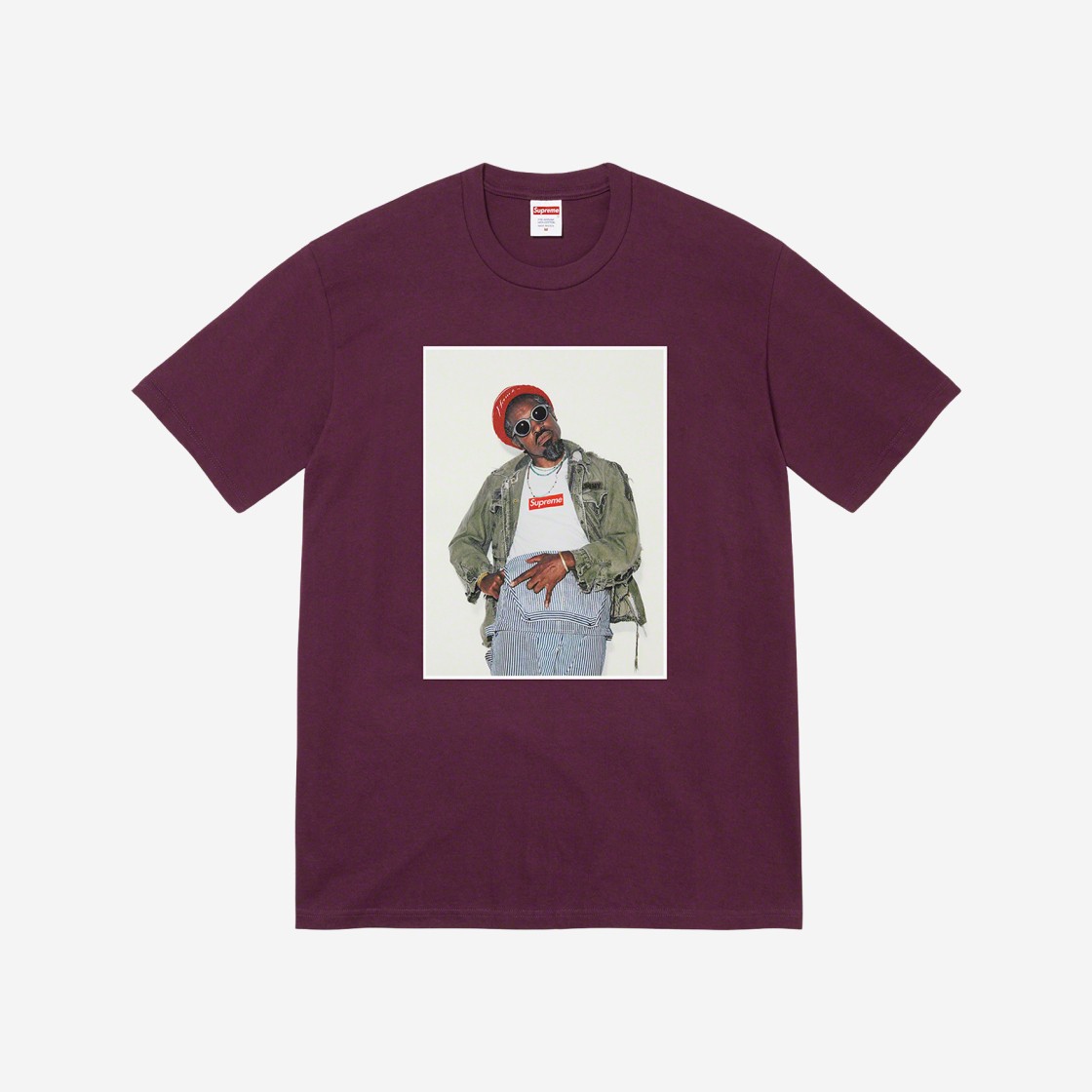 Supreme Andre 3000 T-Shirt Eggplant - 22FW 상세 이미지 1