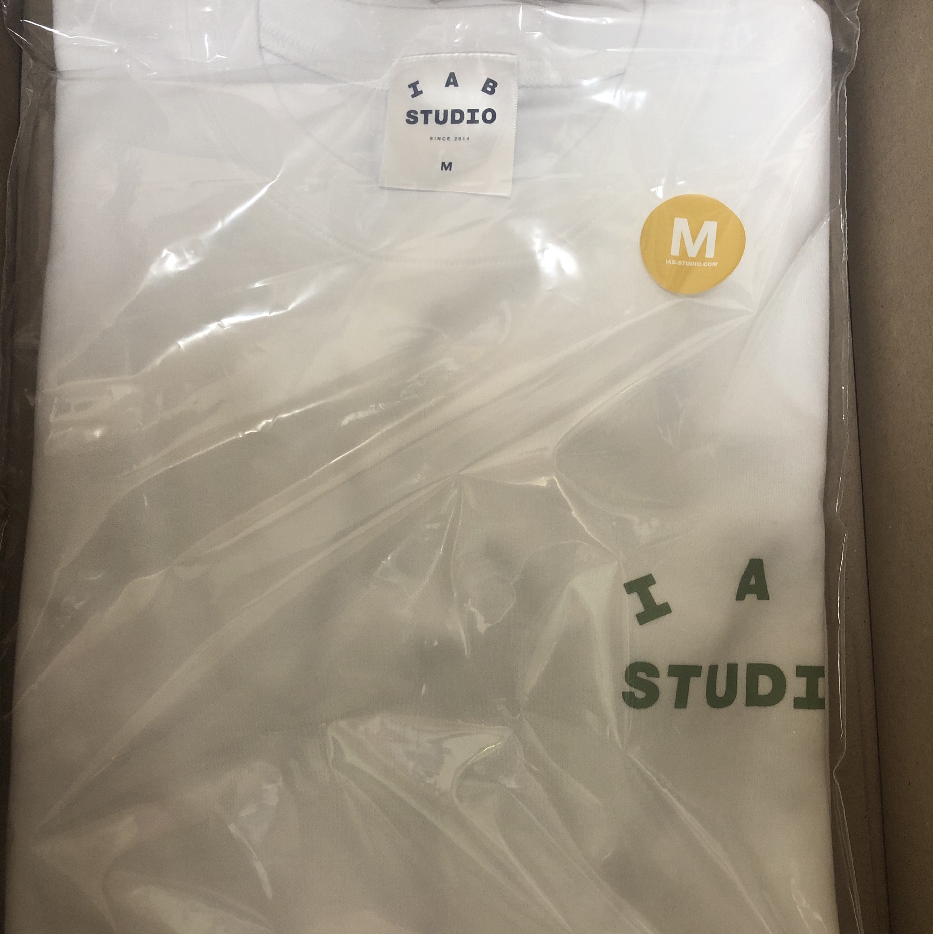 IAB Studio T-Shirt White Light Green 착용 스타일