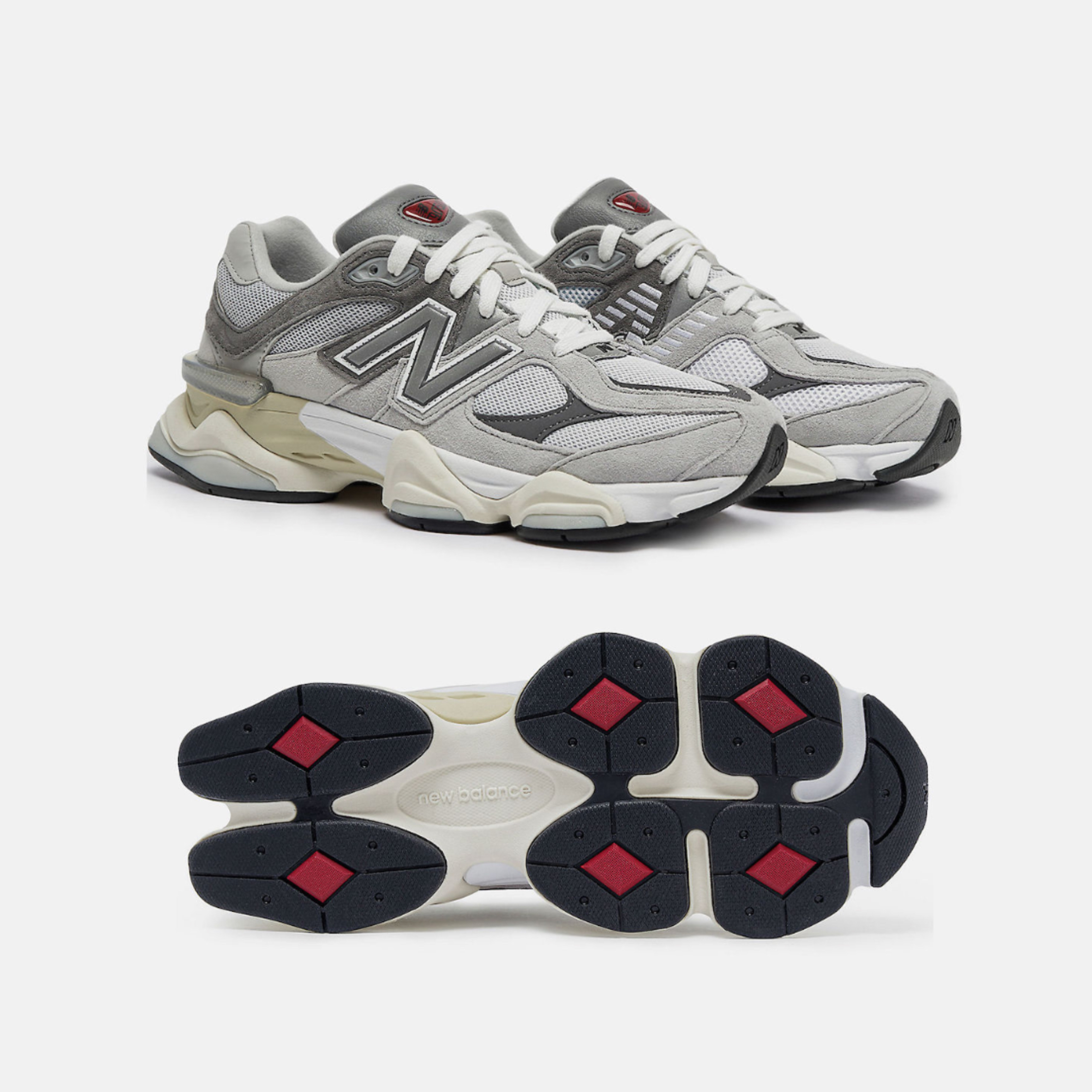 New Balance 9060 Rain Cloud Castlerock 착용 스타일 - 2