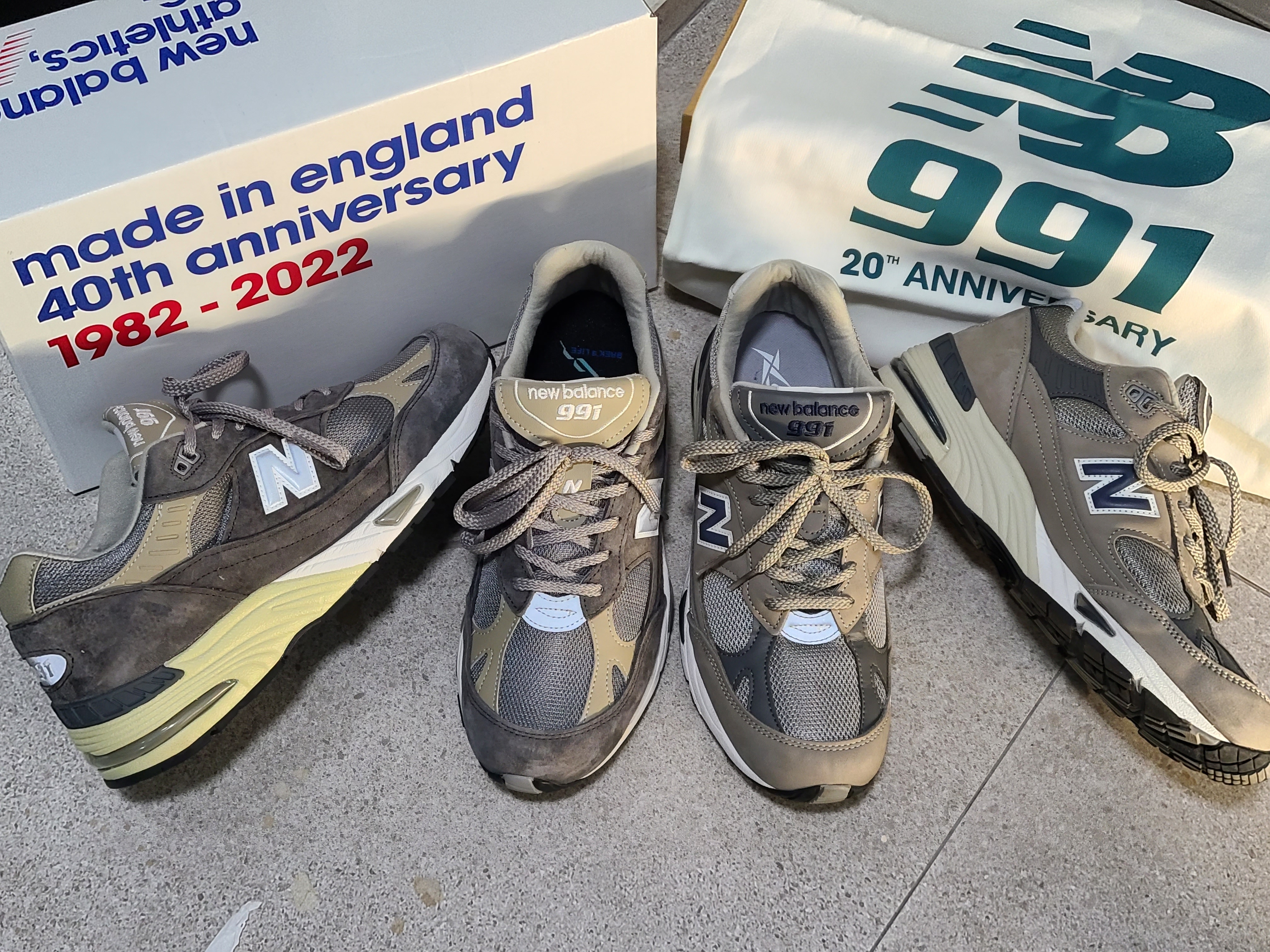 New Balance 991 Made in UK 20th Anniversary Grey, New Balance 991 Made in UK 40th Anniversary Grey 착용 스타일