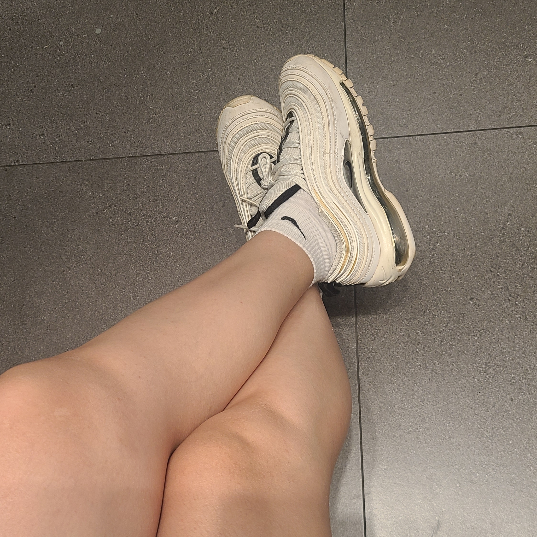 (W) Nike Air Max 97 White Black Silver 착용 스타일
