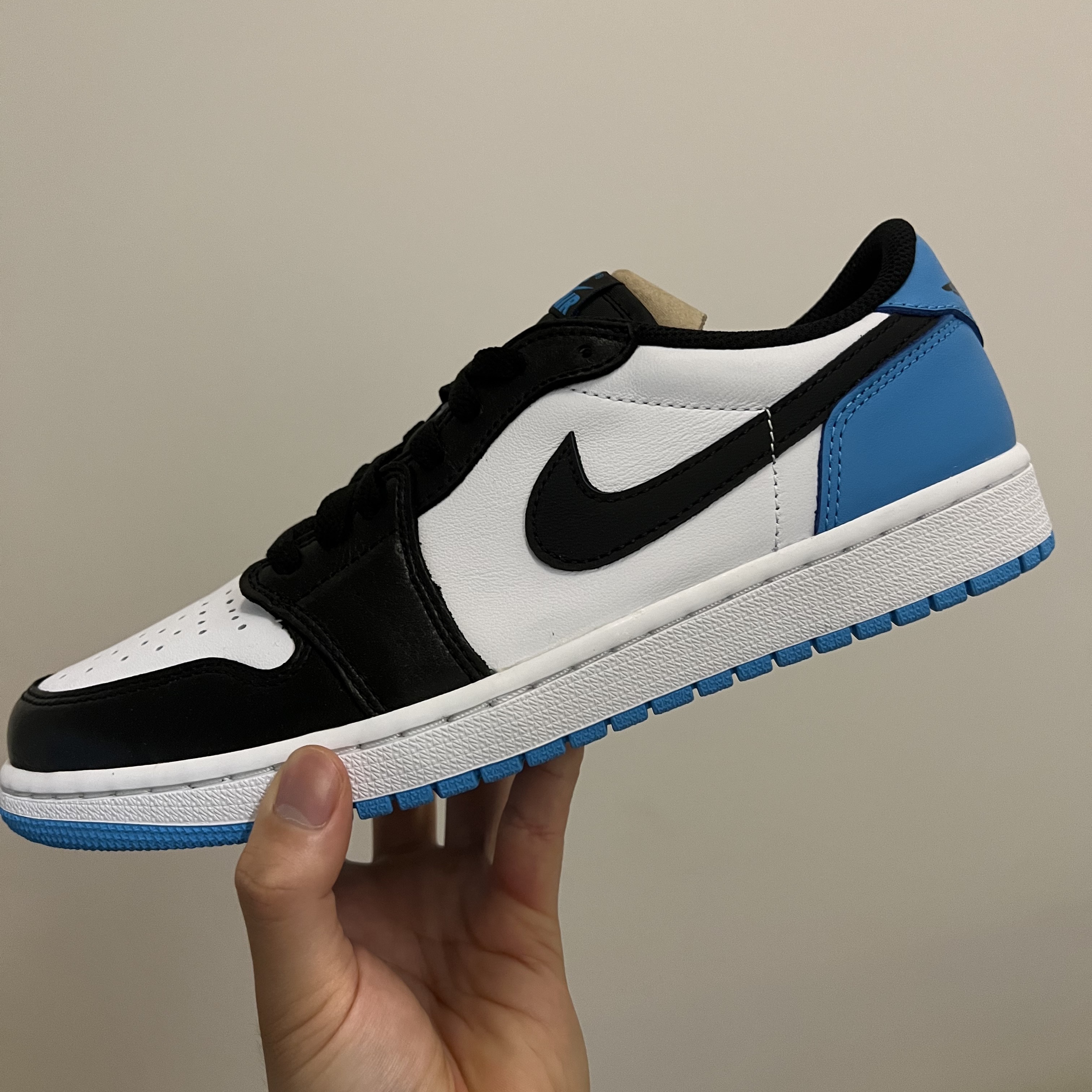 Jordan 1 Retro Low OG Black and Dark Powder Blue 착용 스타일