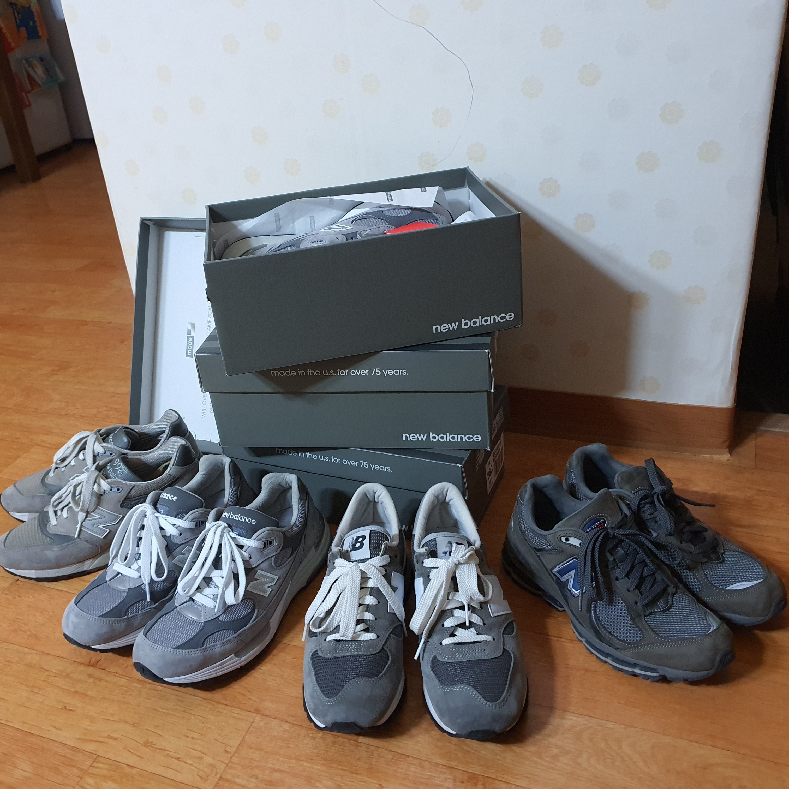 New Balance 998 Made in USA Bringback, New Balance 992 Made in USA Grey - D Standard 착용 스타일