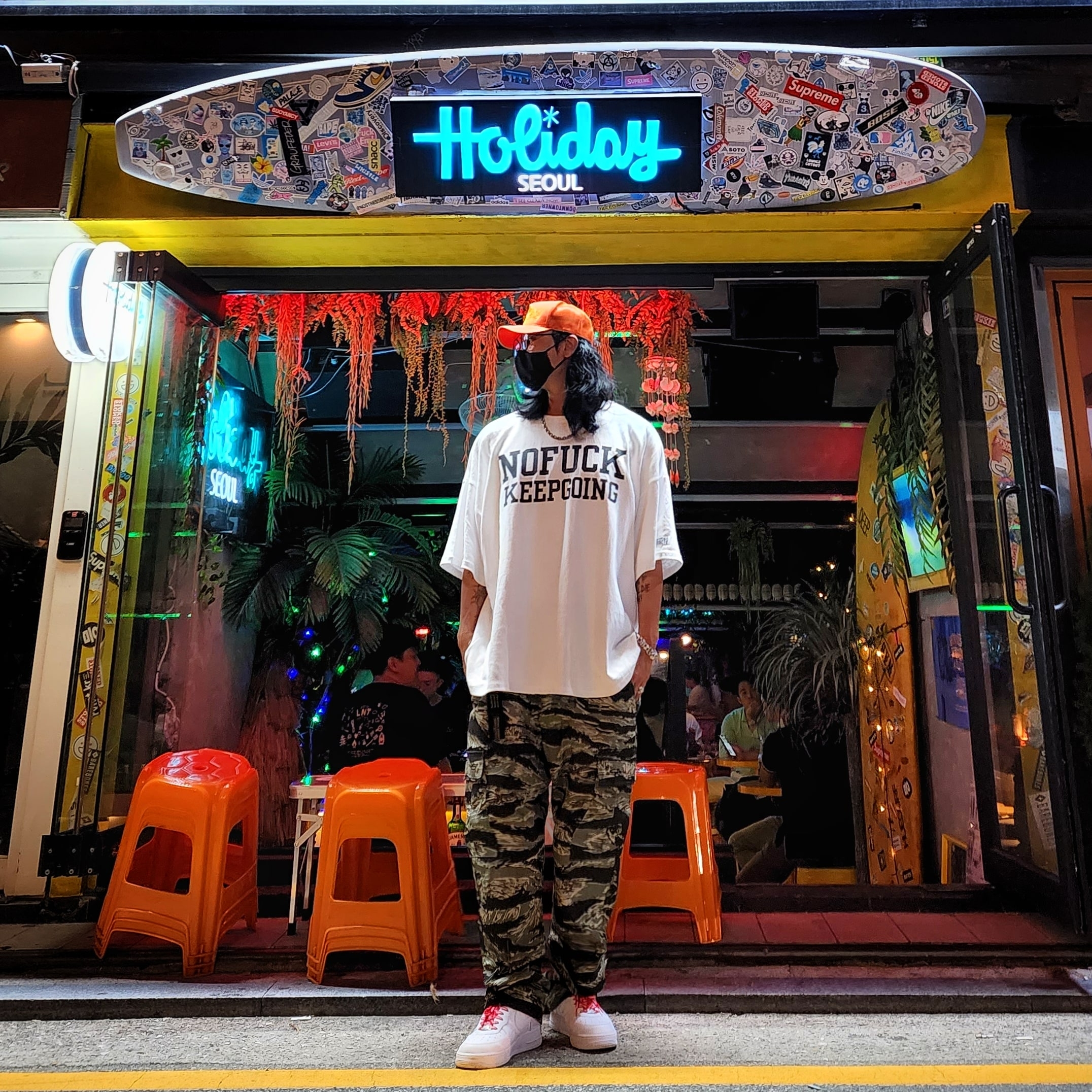 Nike x Supreme Air Force 1 Low White 착용 스타일