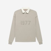 Essentials 1977 Henley Rugby Long Sleeve Polo Smoke - 22FW