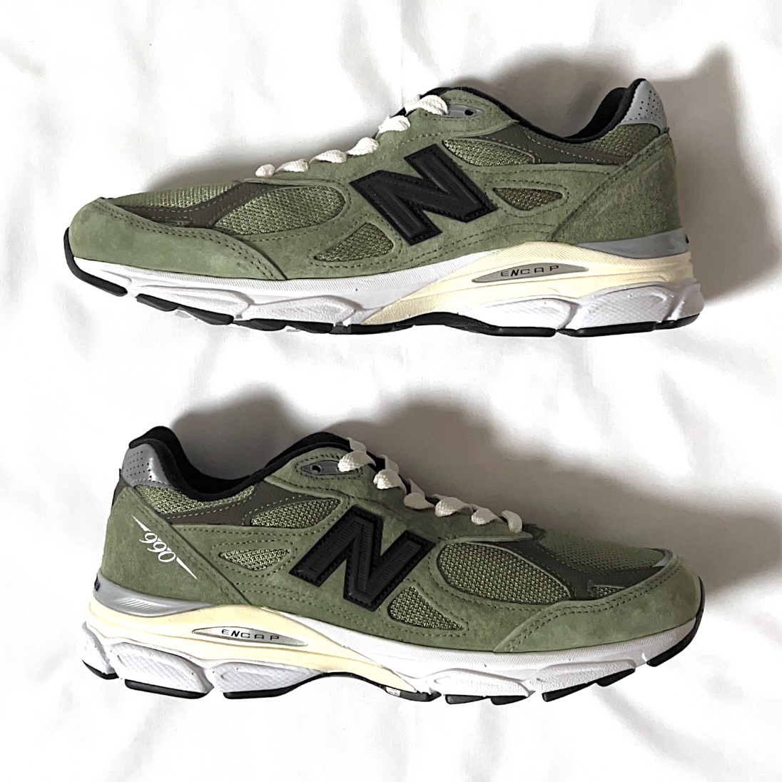 New Balance x JJJJound 990v3 Olive 착용 스타일