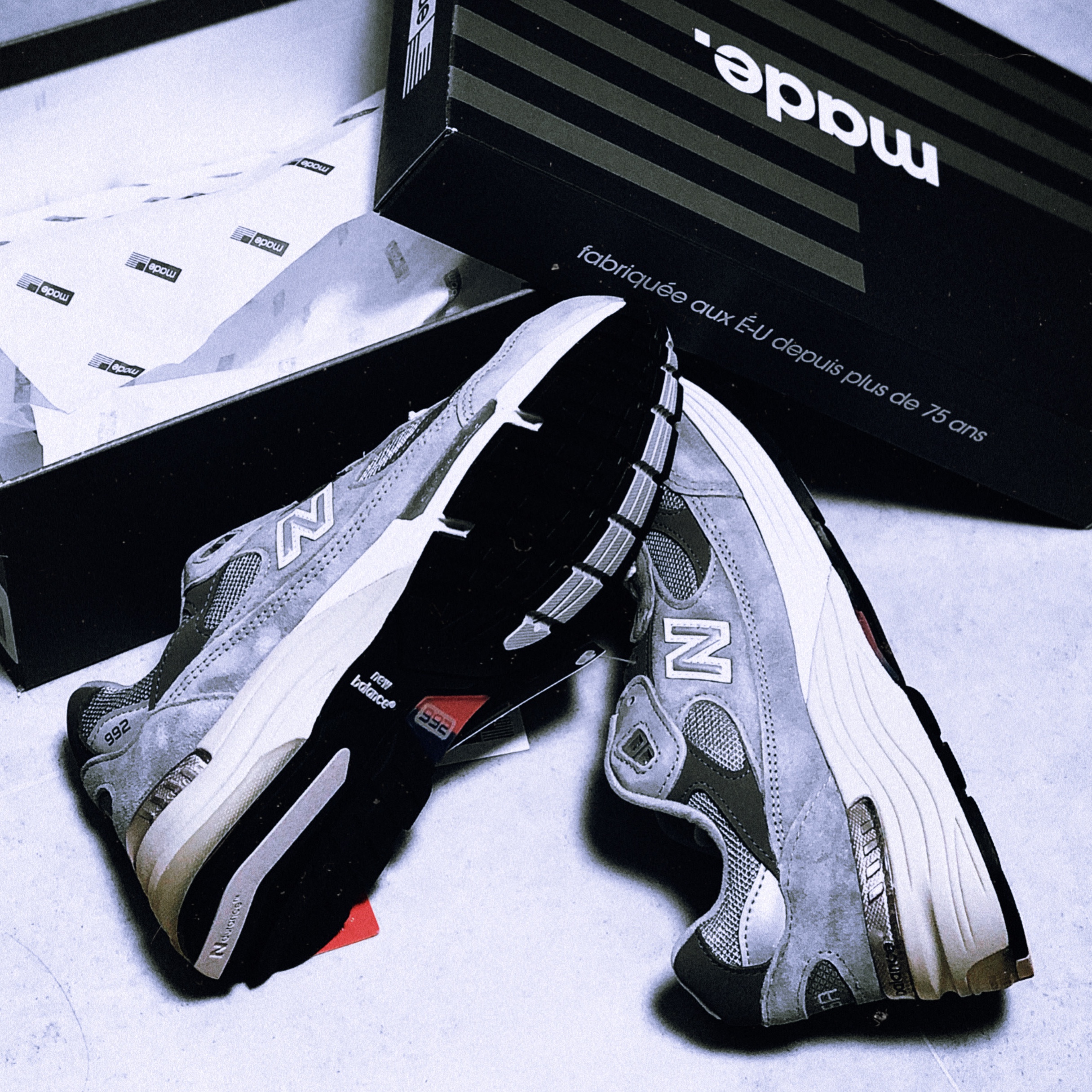 New Balance 992 Made in USA Grey - D Standard 착용 스타일