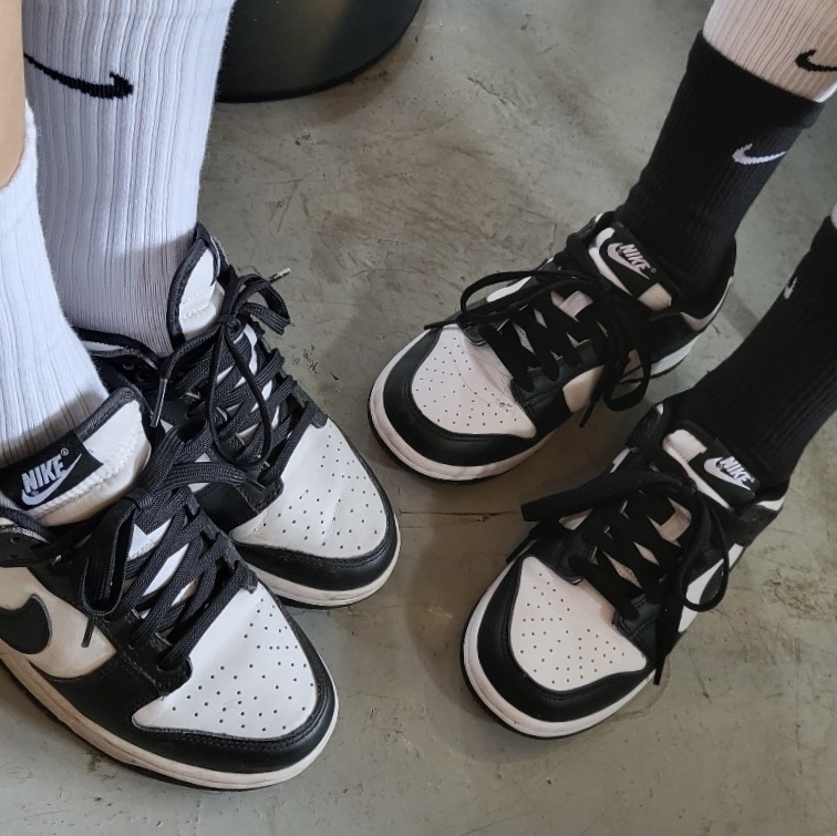 Nike Dunk Low Retro Black, (GS) Nike Dunk Low Black 착용 스타일