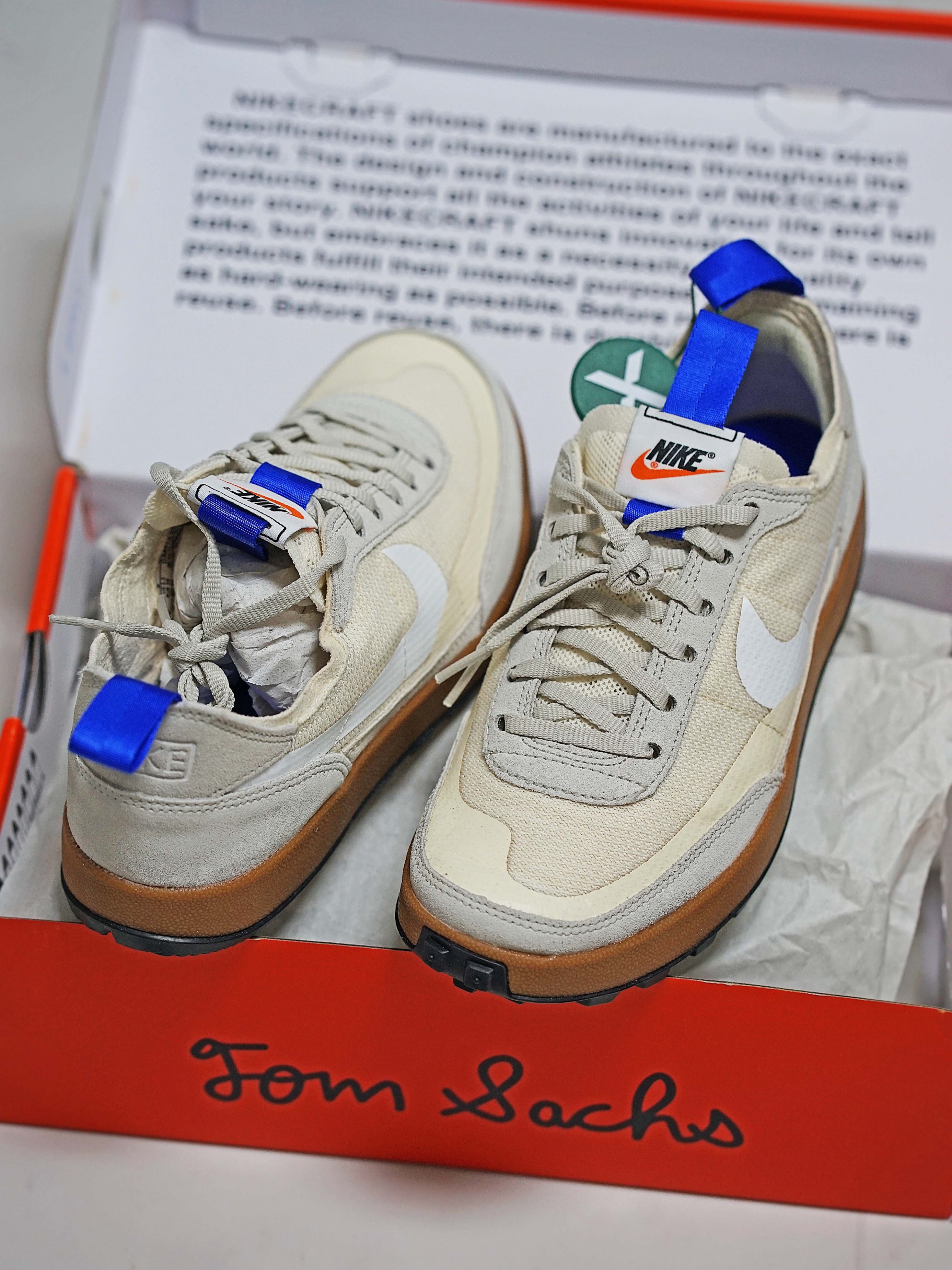Nike x Tom Sachs General Purpose Shoe Light Cream, Nike x Stussy NRG Crew Socks White Black 착용 스타일 - 3