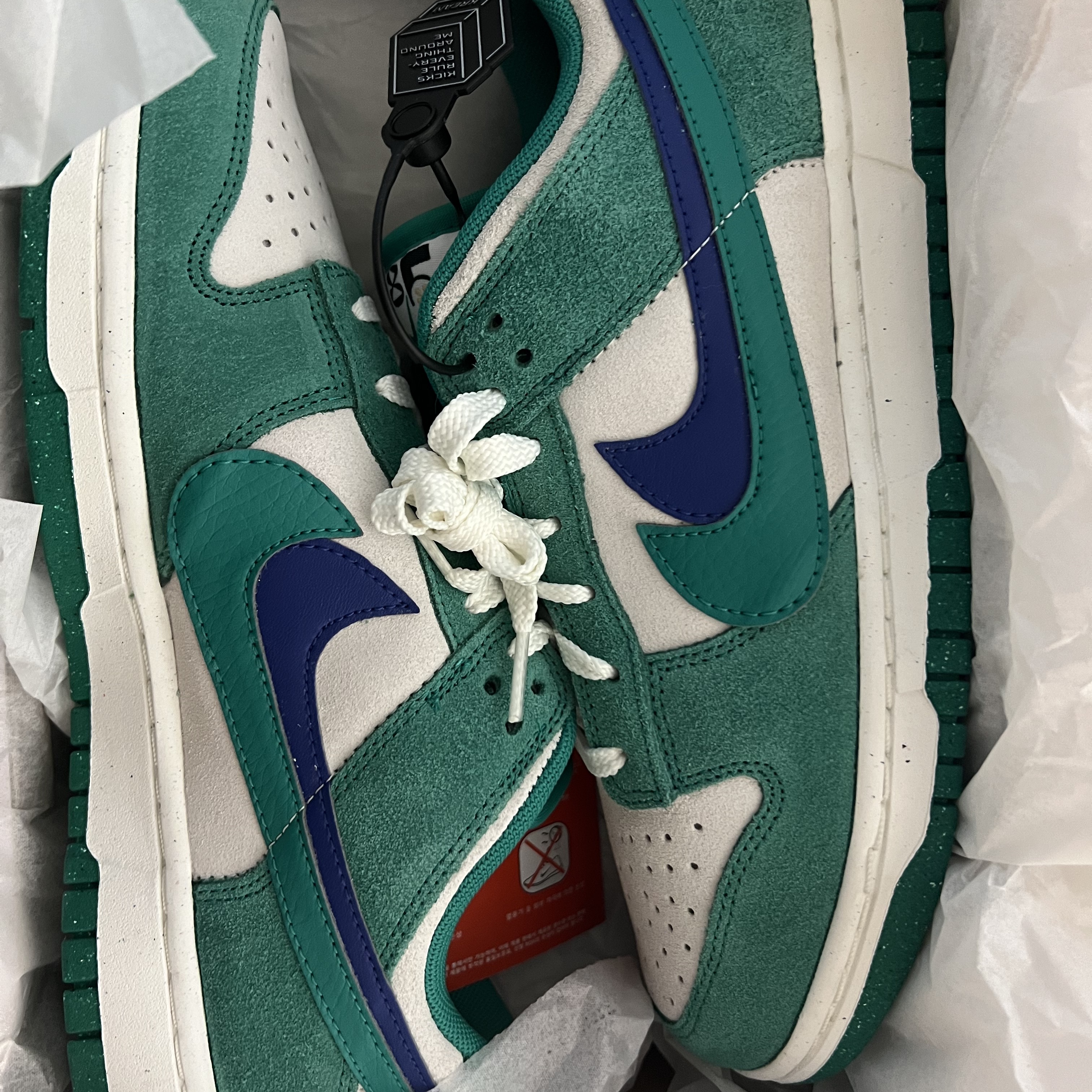 (W) Nike Dunk Low SE 85 Neptune Green and Sail 착용 스타일