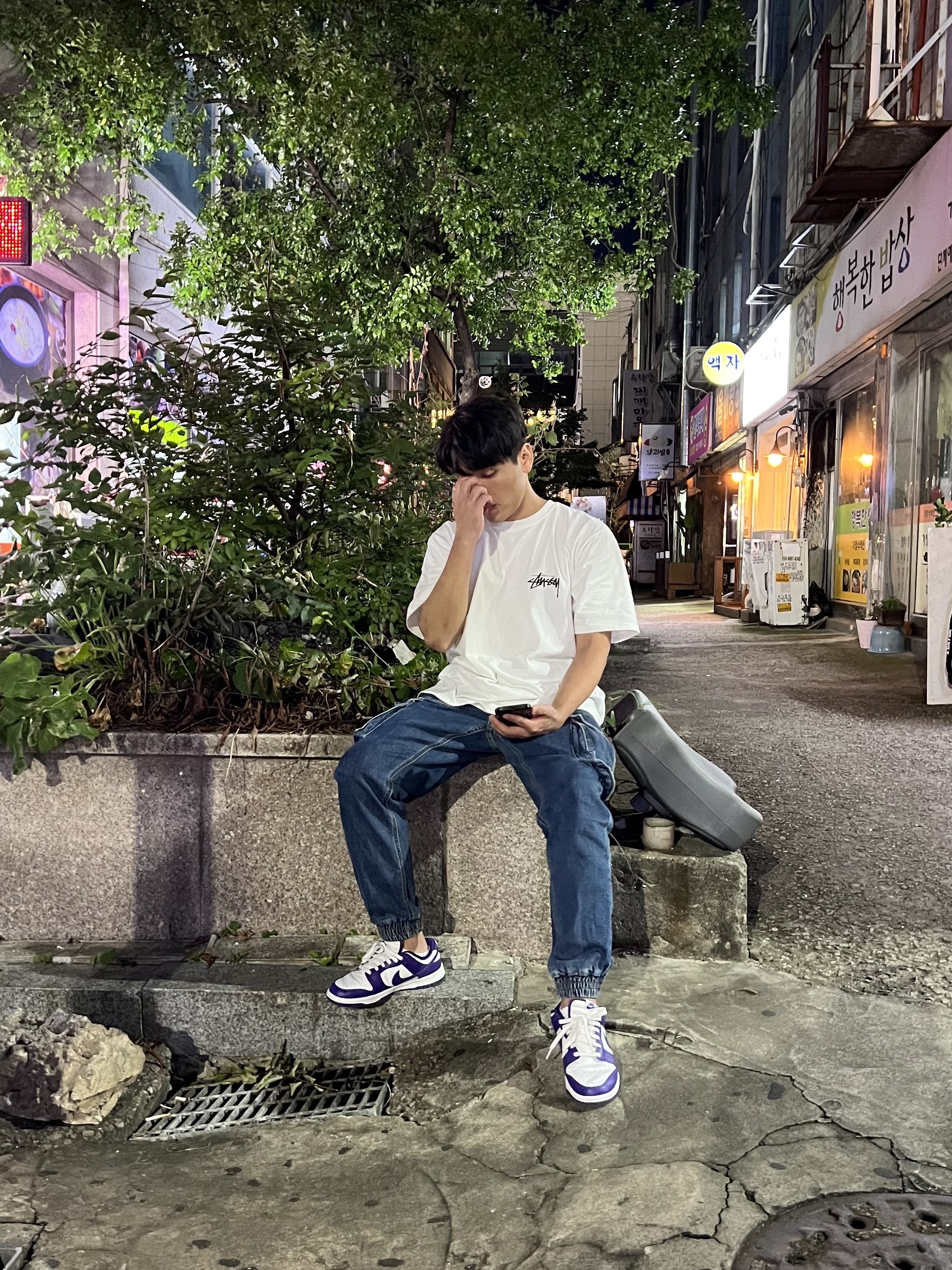 Nike Dunk Low Retro Championship Court Purple 착용 스타일