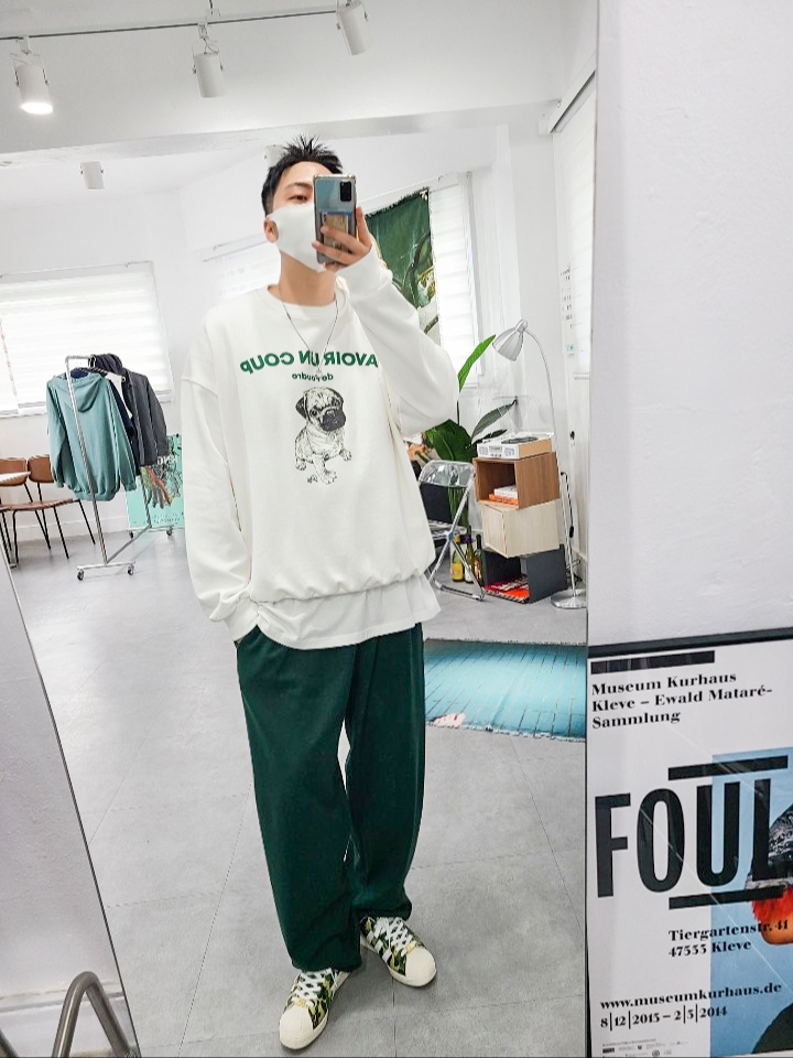 Adidas x BAPE Superstar 80s Green Camo 착용 스타일 - 1
