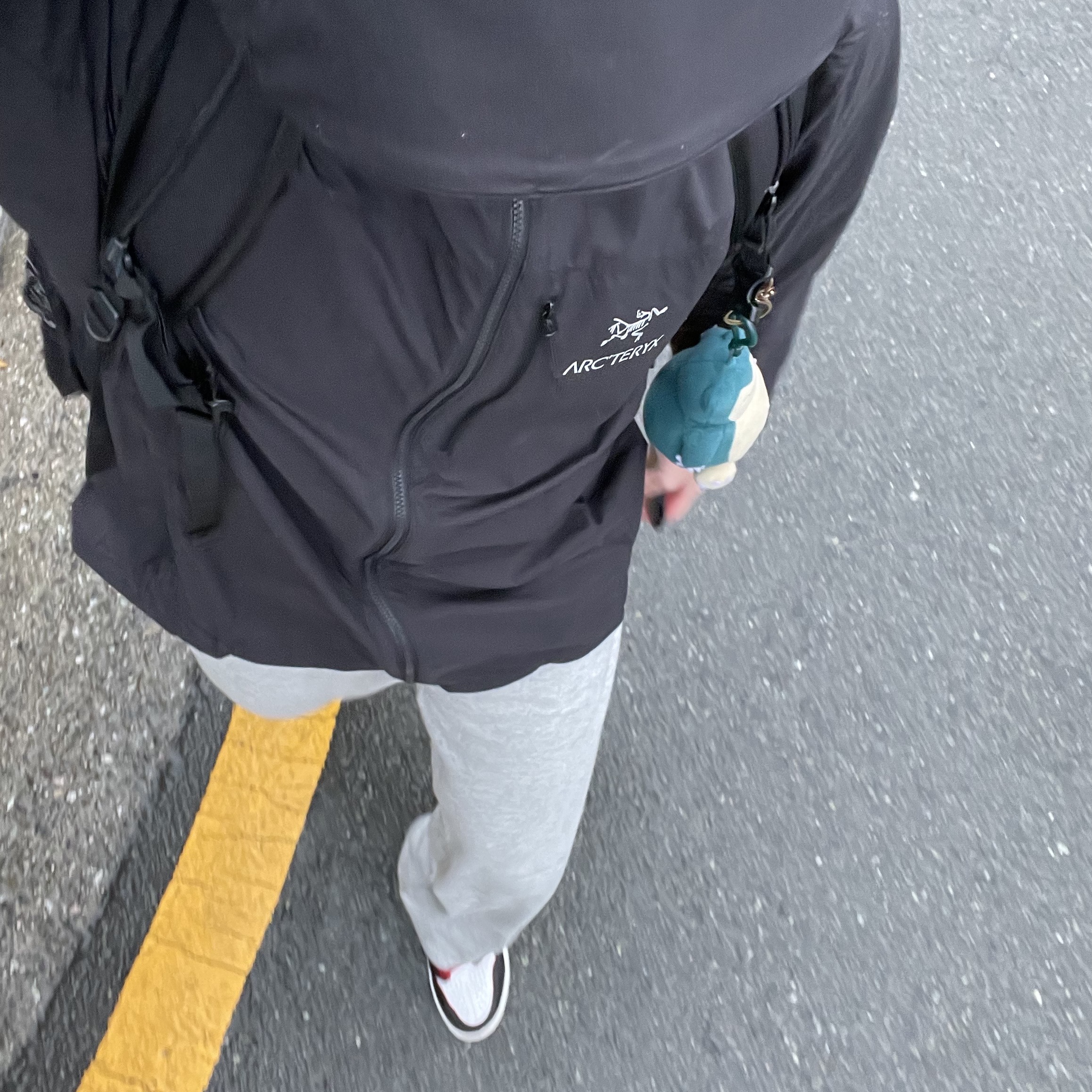 Arc'teryx Squamish Hoody Black, Jordan 1 Retro High OG Bloodline 착용 스타일
