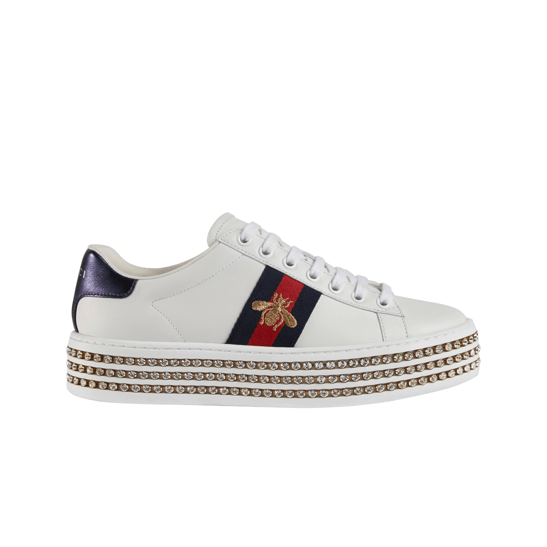 (W) 구찌 에이스 크리스탈 스니커즈 화이트((W) Gucci Ace Crystal Sneakers White) - 1