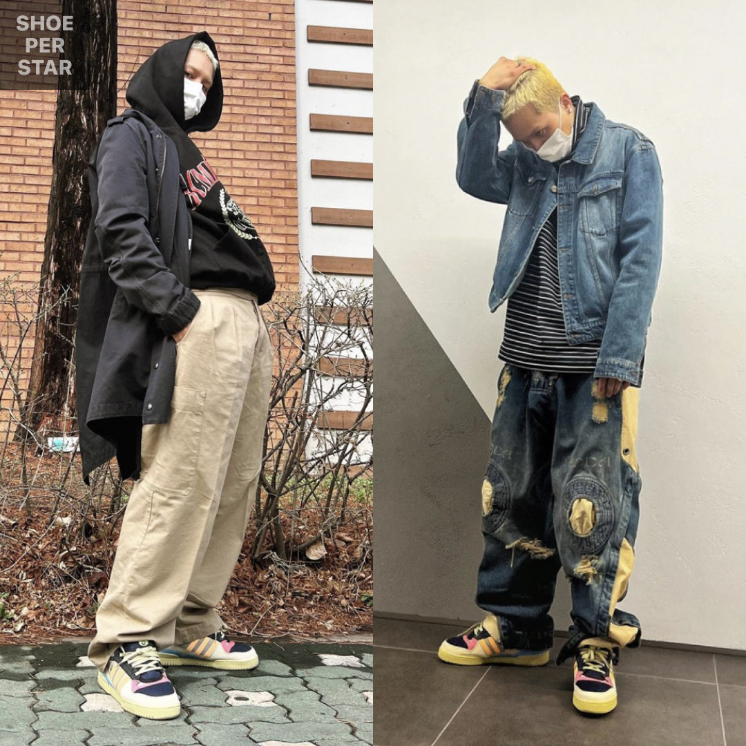 Adidas x Bad Bunny Forum PWR Catch and Throw 착용 스타일 - 1