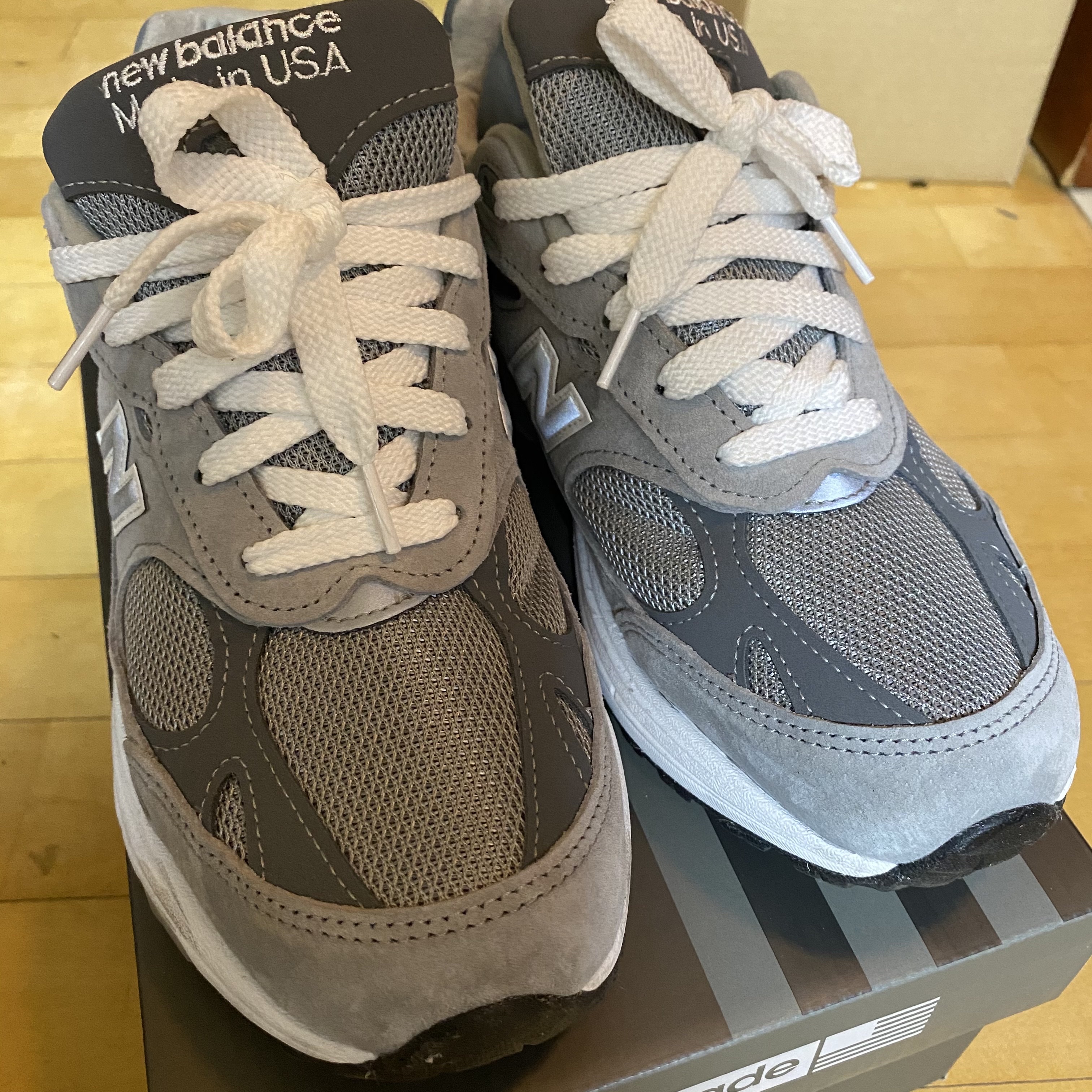New Balance 992 Made in USA Grey - D Standard 착용 스타일 - 1