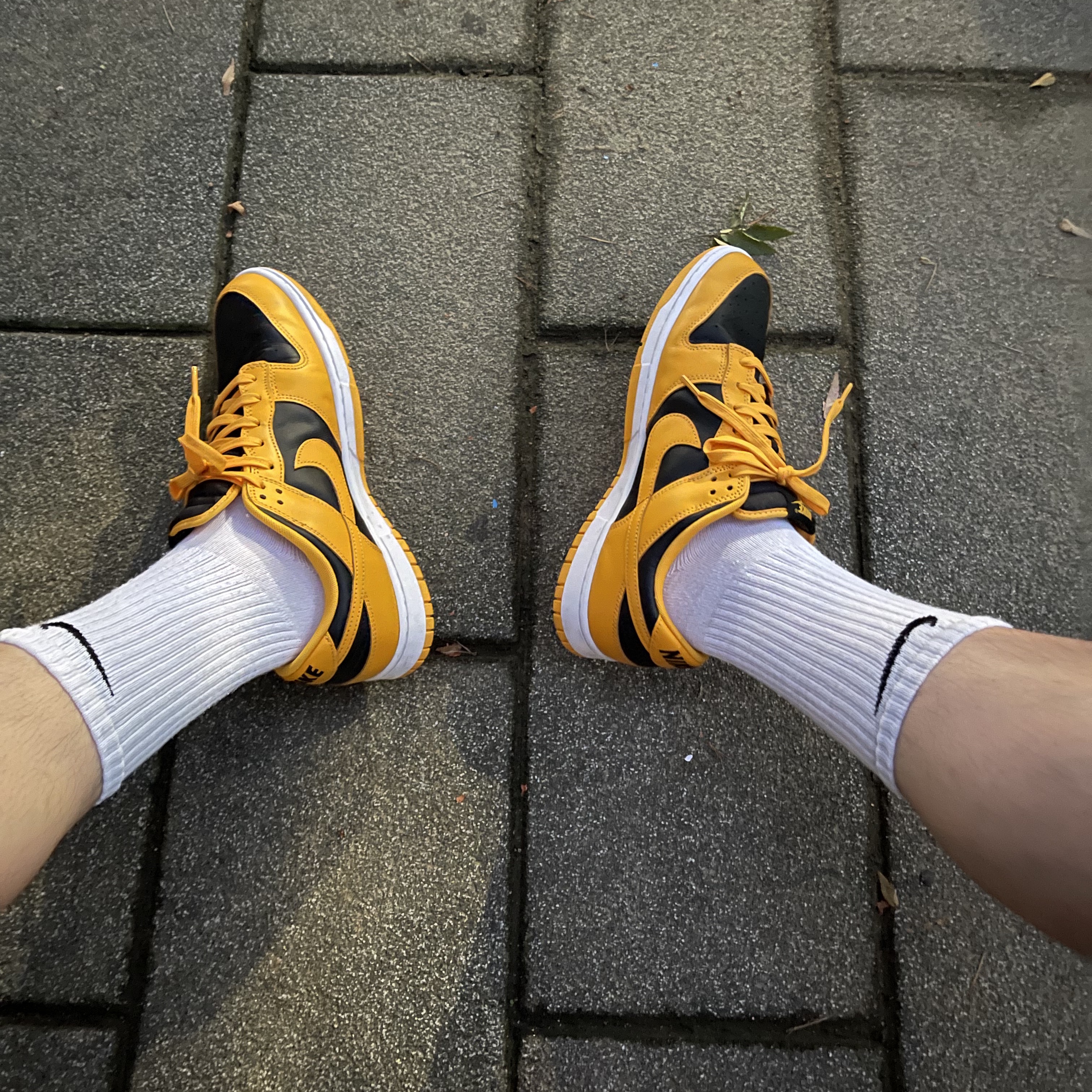 Nike Dunk Low Retro Championship Goldenrod 착용 스타일 - 3