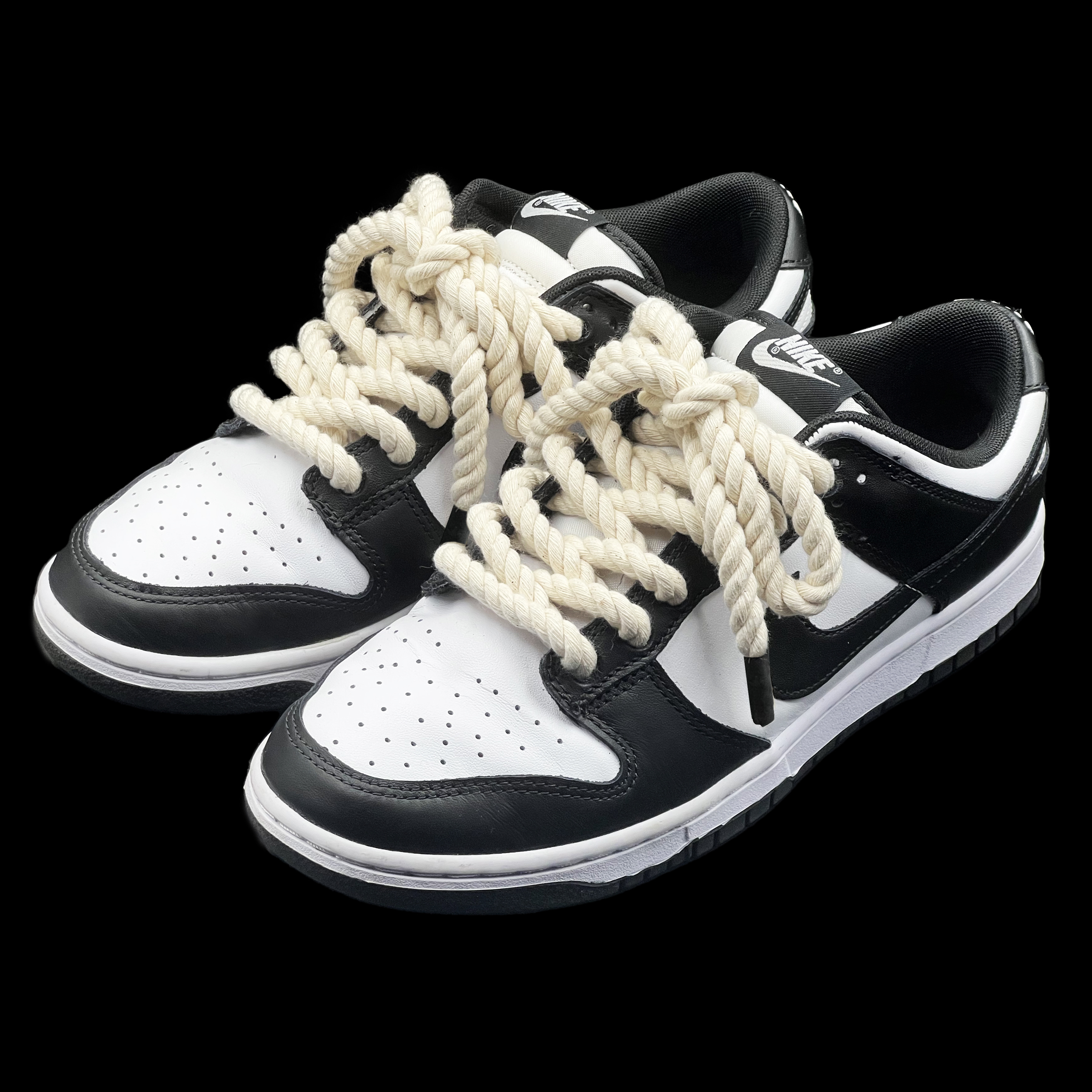 Nike Dunk Low Retro Black, (W) Nike Dunk Low Black 착용 스타일 - 1