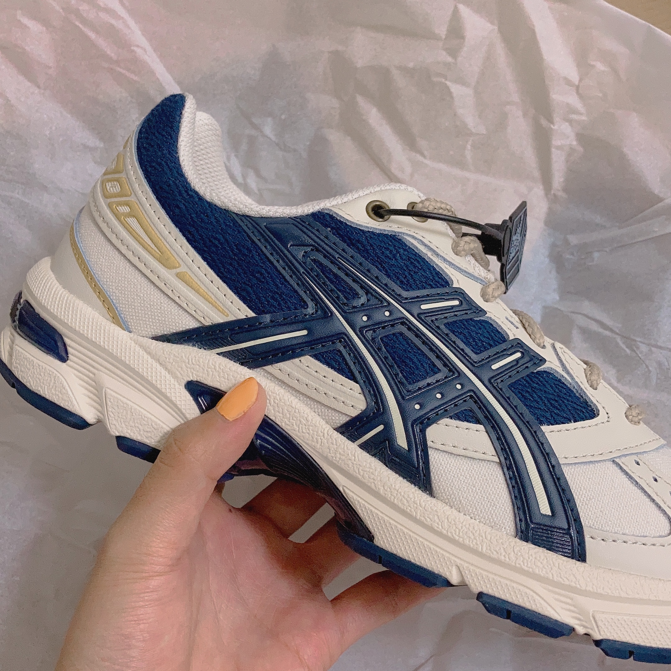 Asics Gel-1130 Birch French Blue 착용 스타일 - 1