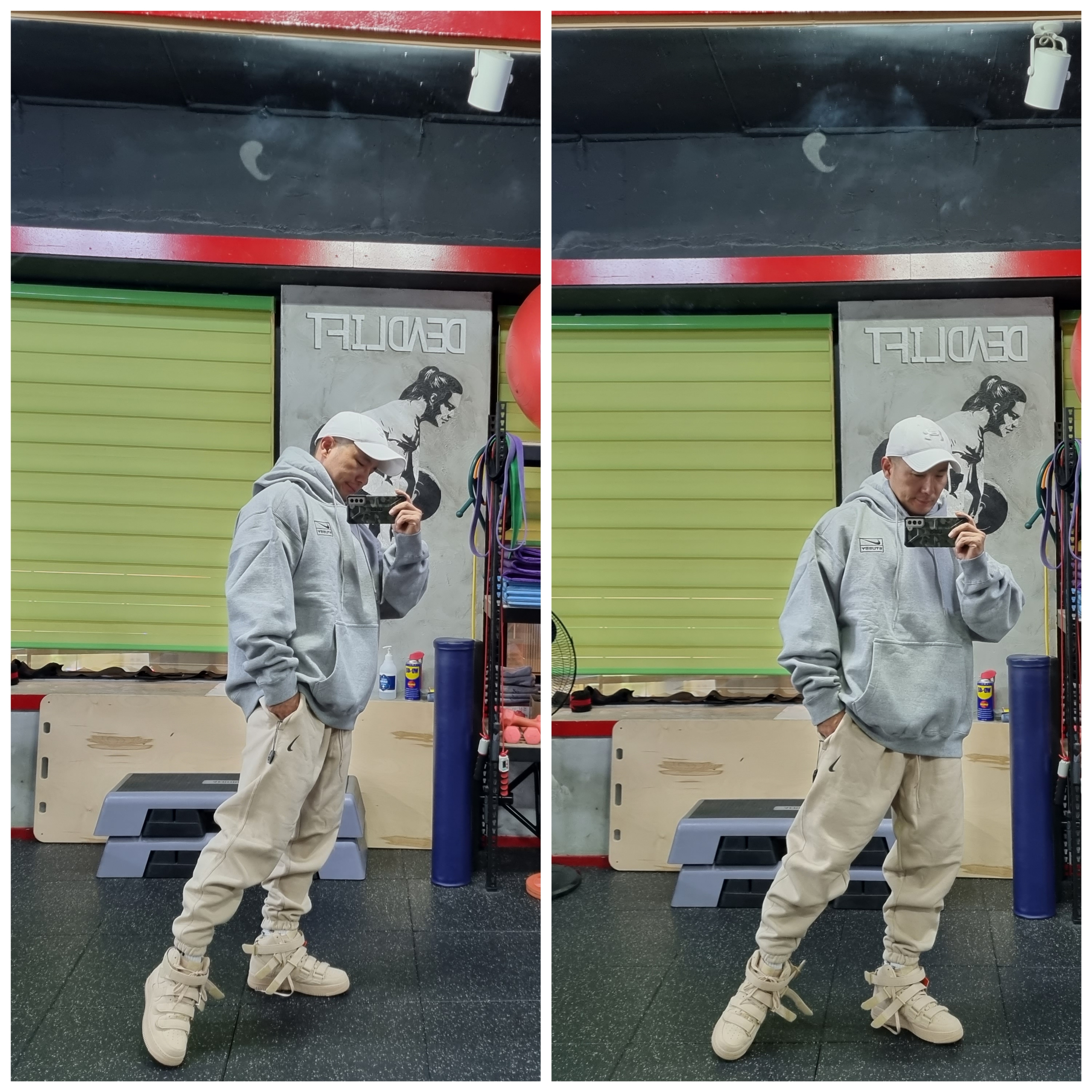 Nike x Stussy NRG RA Fleece Pants Dark Grey Heather (DJ9490-063), Nike x Billie Eilish NRG Fleece Pants Mushroom - Asia 착용 스타일 - 4