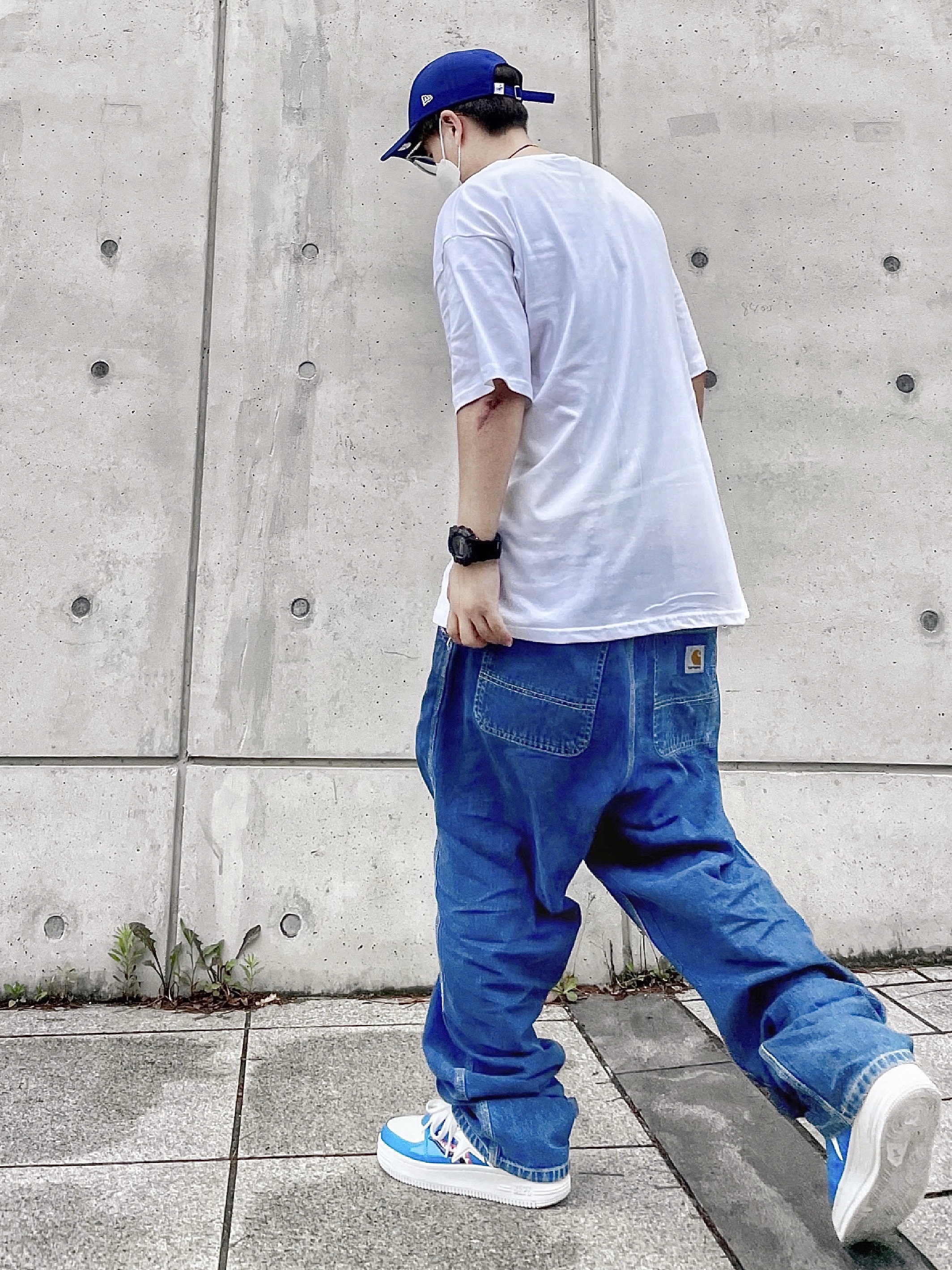 BAPE Bape Sta Low Color Block Shark Blue 착용 스타일 - 2