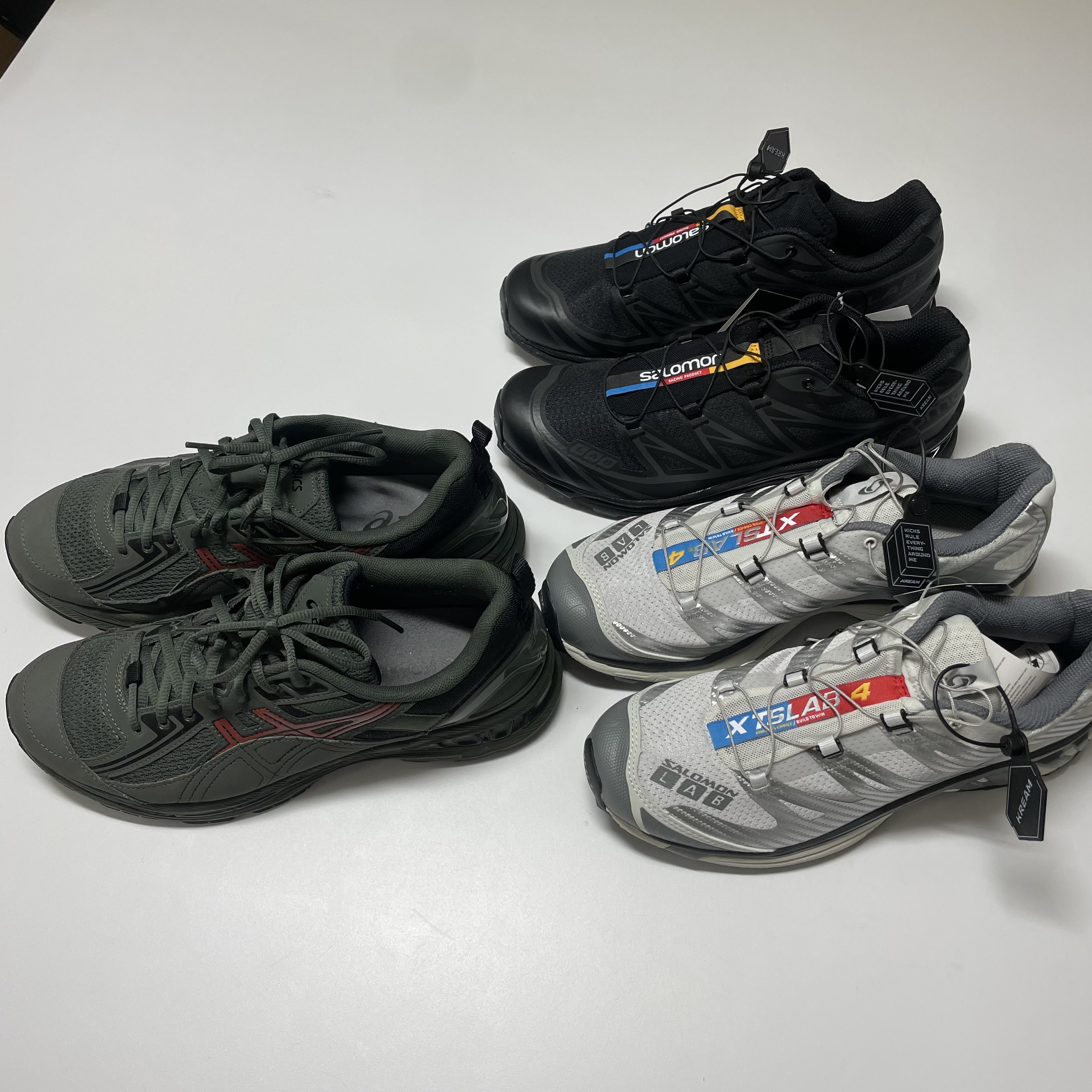 Asics x Kiko Kostadinov Gel-Burz 2 Forest, Salomon XT-6 ADV Black 착용 스타일