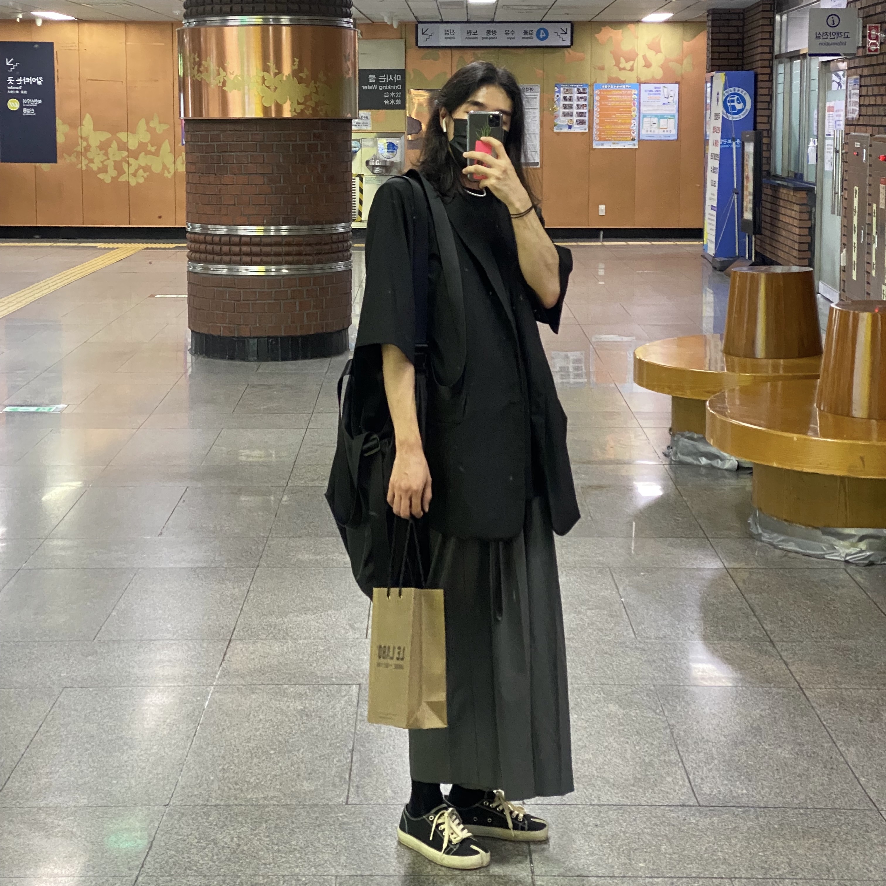 Maison Margiela Tabi Low Black 착용 스타일 - 1
