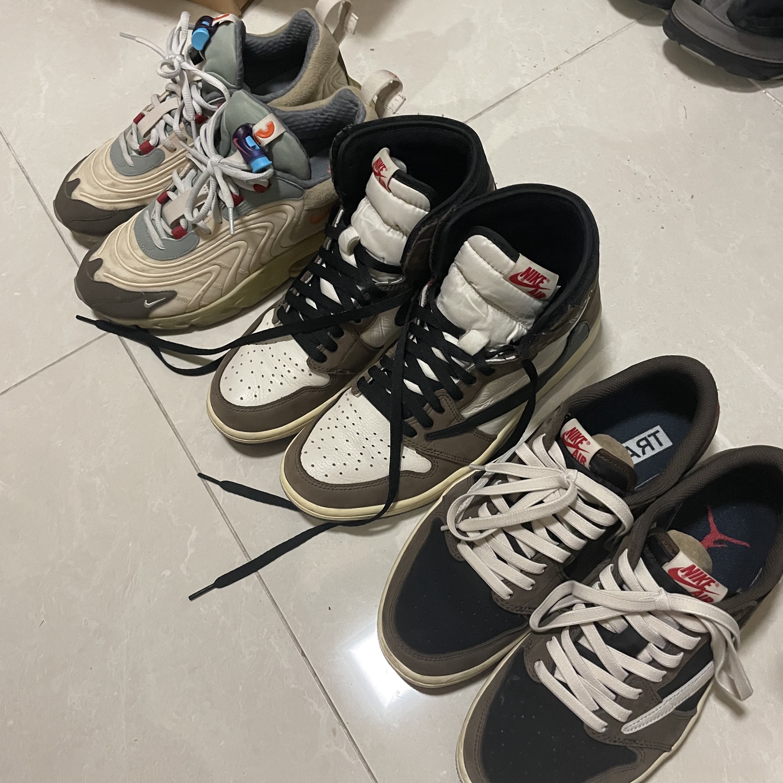 Jordan 1 x Travis Scott Retro High OG SP Mocha, Jordan 1 x Travis Scott Retro Low OG SP Mocha 착용 스타일