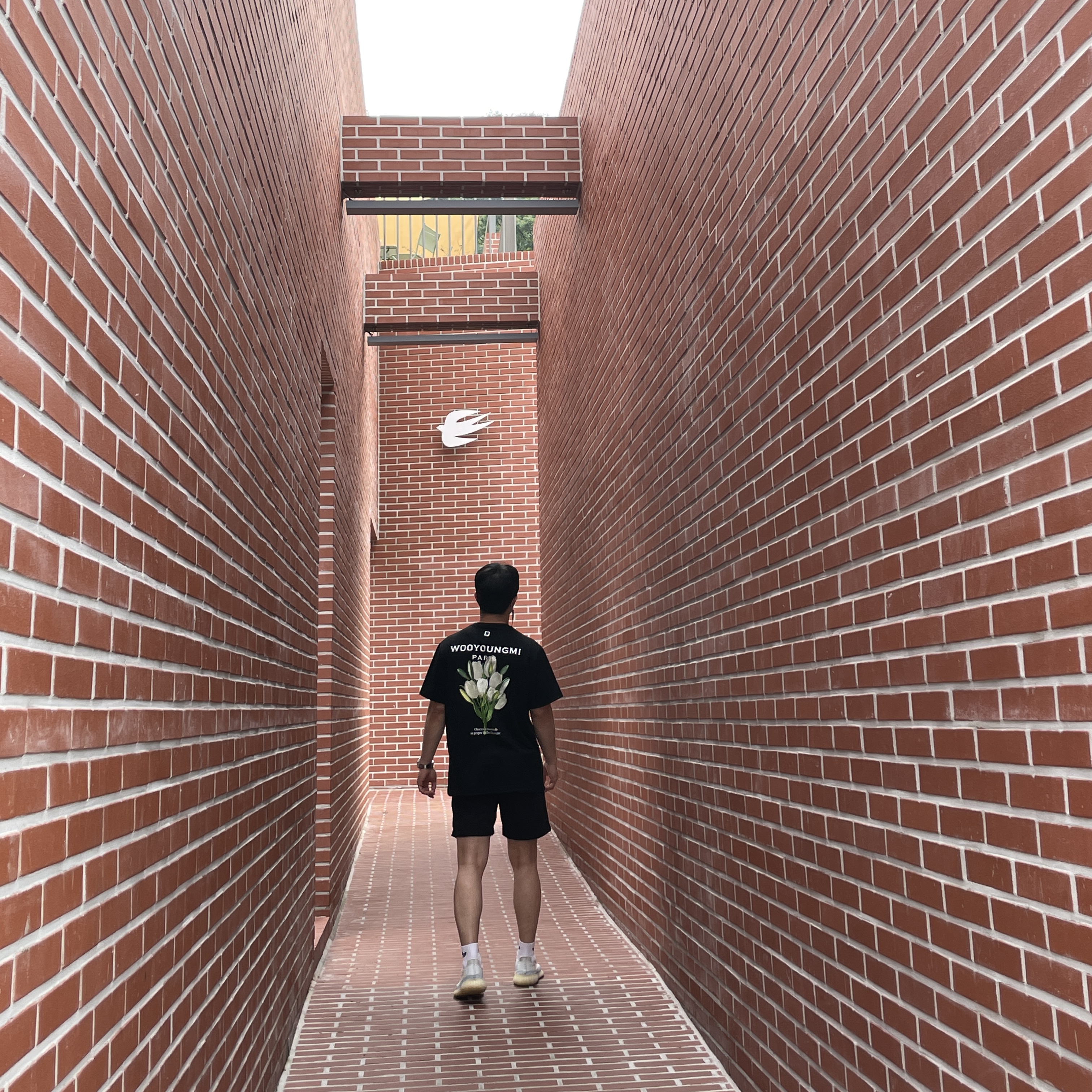 Wooyoungmi Flower Print Back Logo T-Shirt Black - 22SS, Adidas Yeezy Boost 350 V2 Cloud White - Reflective 착용 스타일 - 2