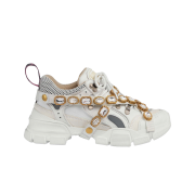 (W) Gucci Flashtrek Sneakers with Removable Crystals White